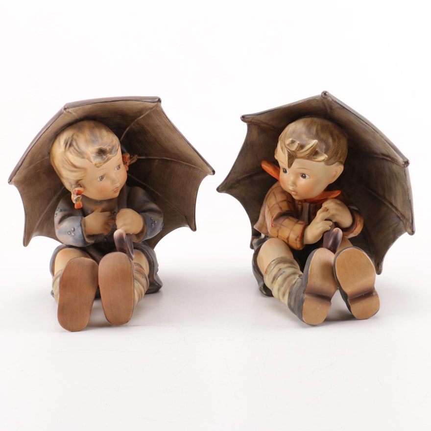 M.I. Hummel "Umbrella Girl" and "Umbrella Boy" Figurines