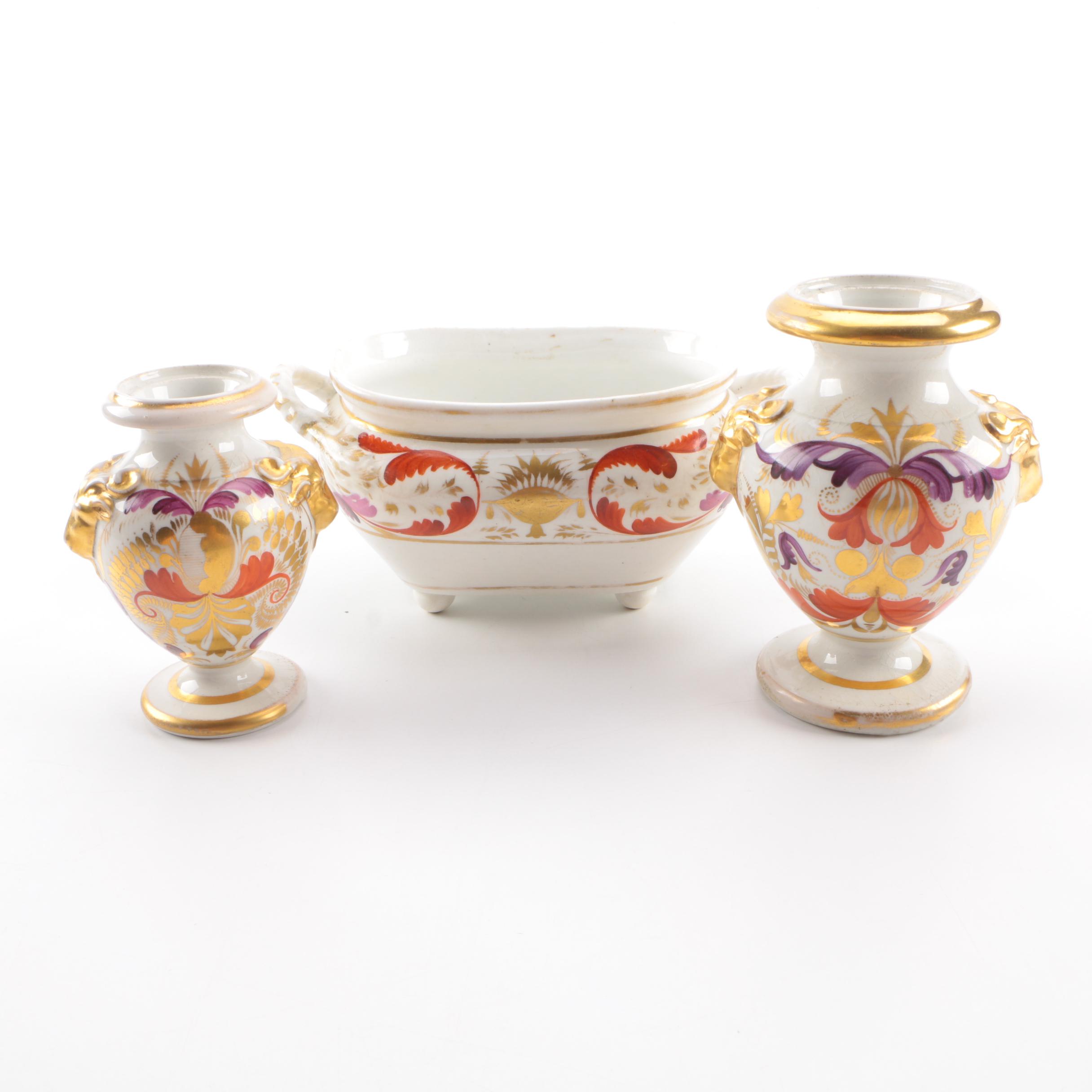 Antique Derby Tureen and Vases