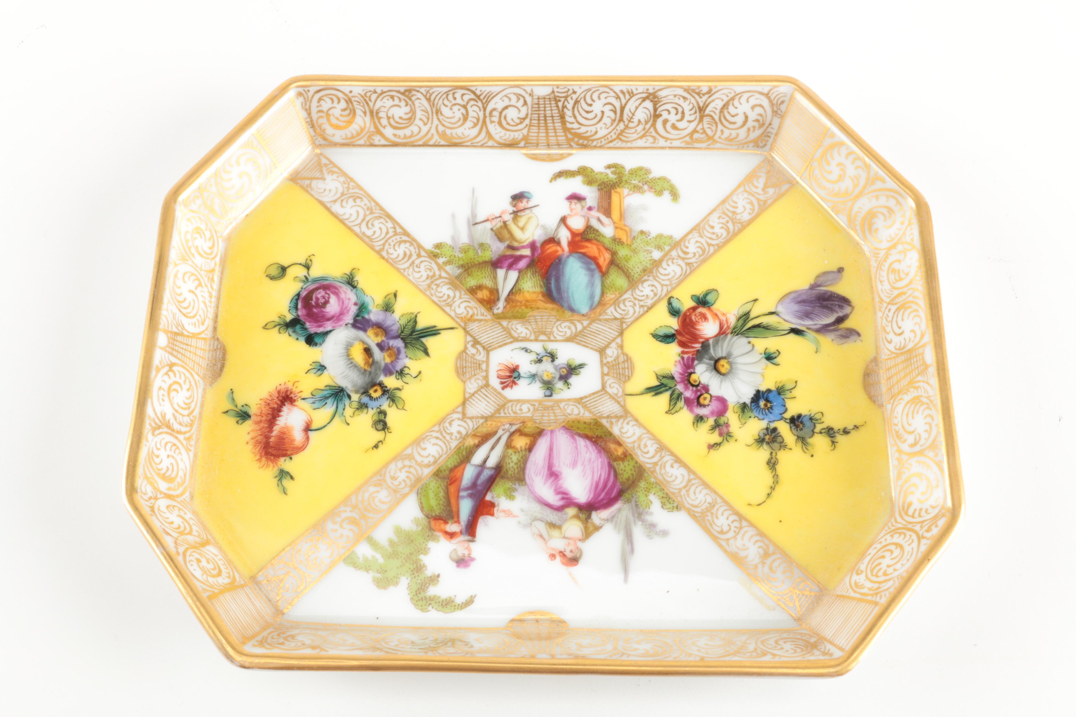 Antique Hand-Painted Dresden Porcelain including Helena Wolfsohn and Meissen