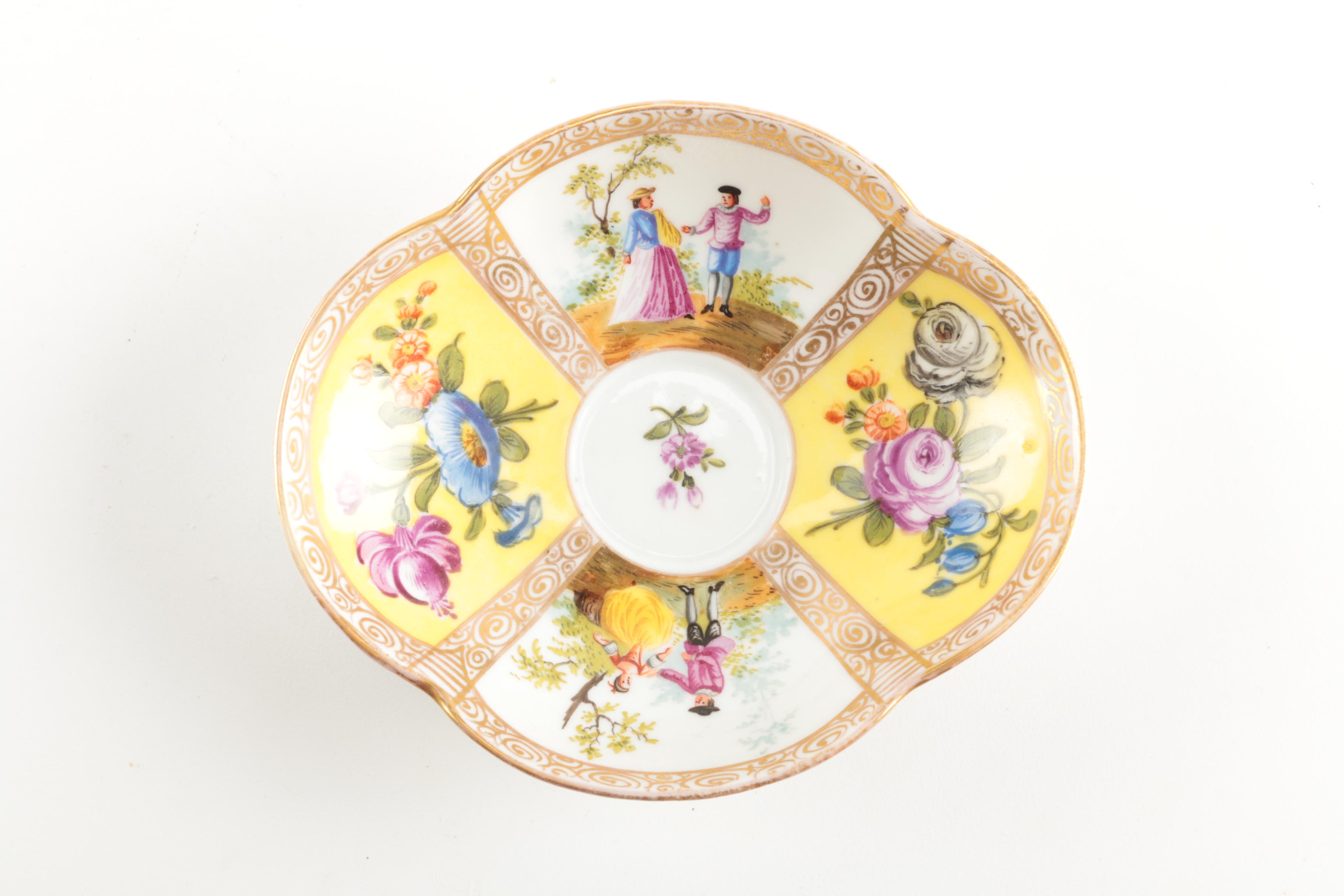 Antique Hand-Painted Dresden Porcelain including Helena Wolfsohn and Meissen