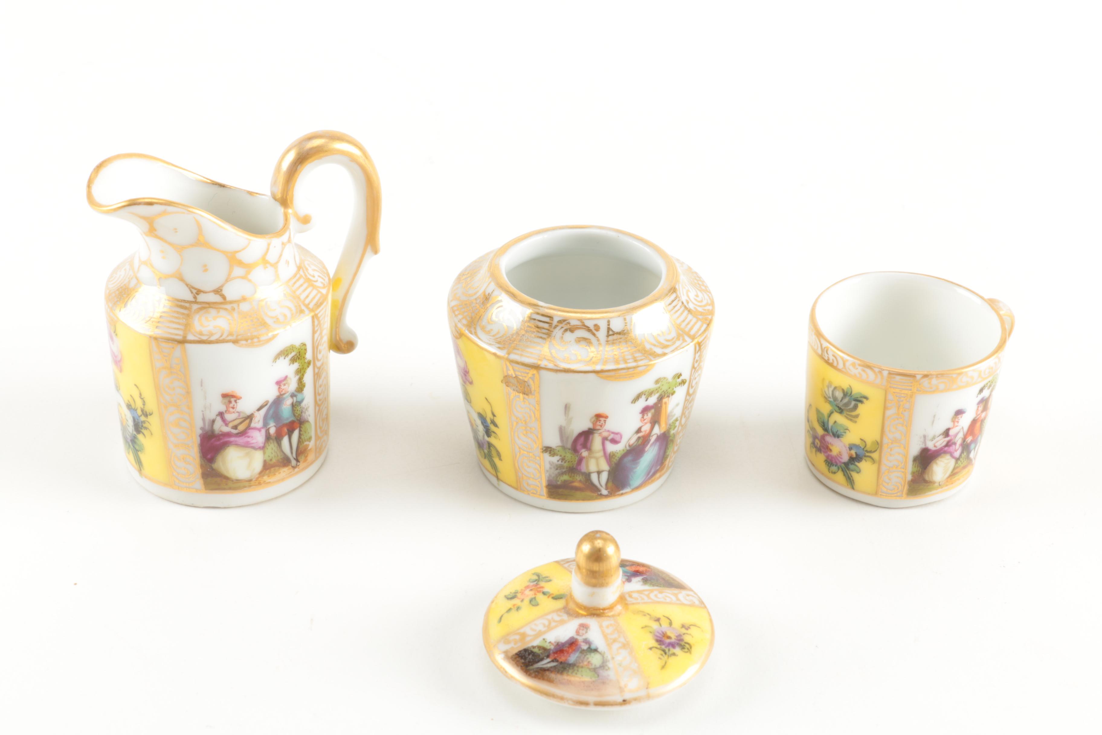 Antique Hand-Painted Dresden Porcelain including Helena Wolfsohn and Meissen