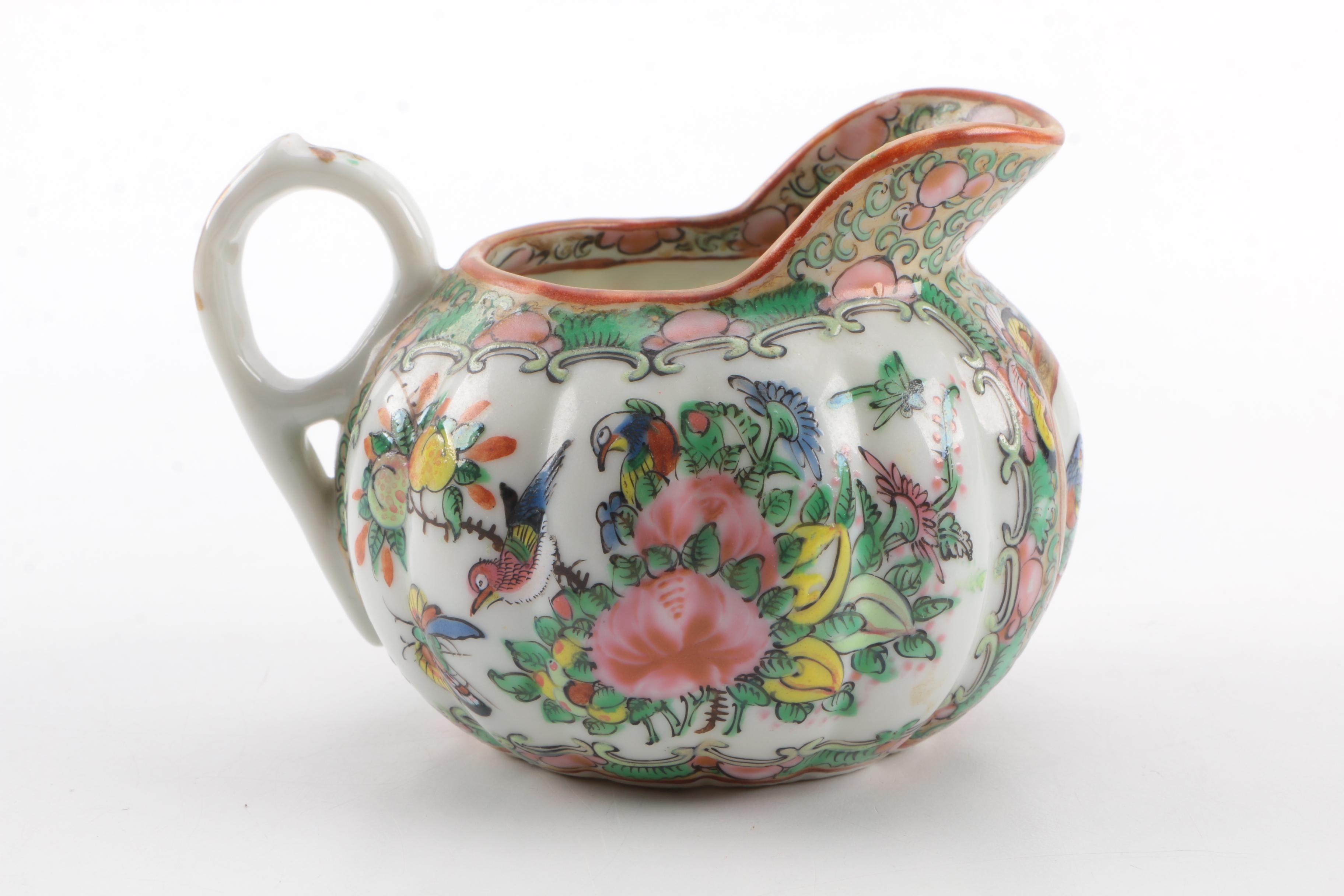 Antique Rose Medallion Porcelain Tea Service