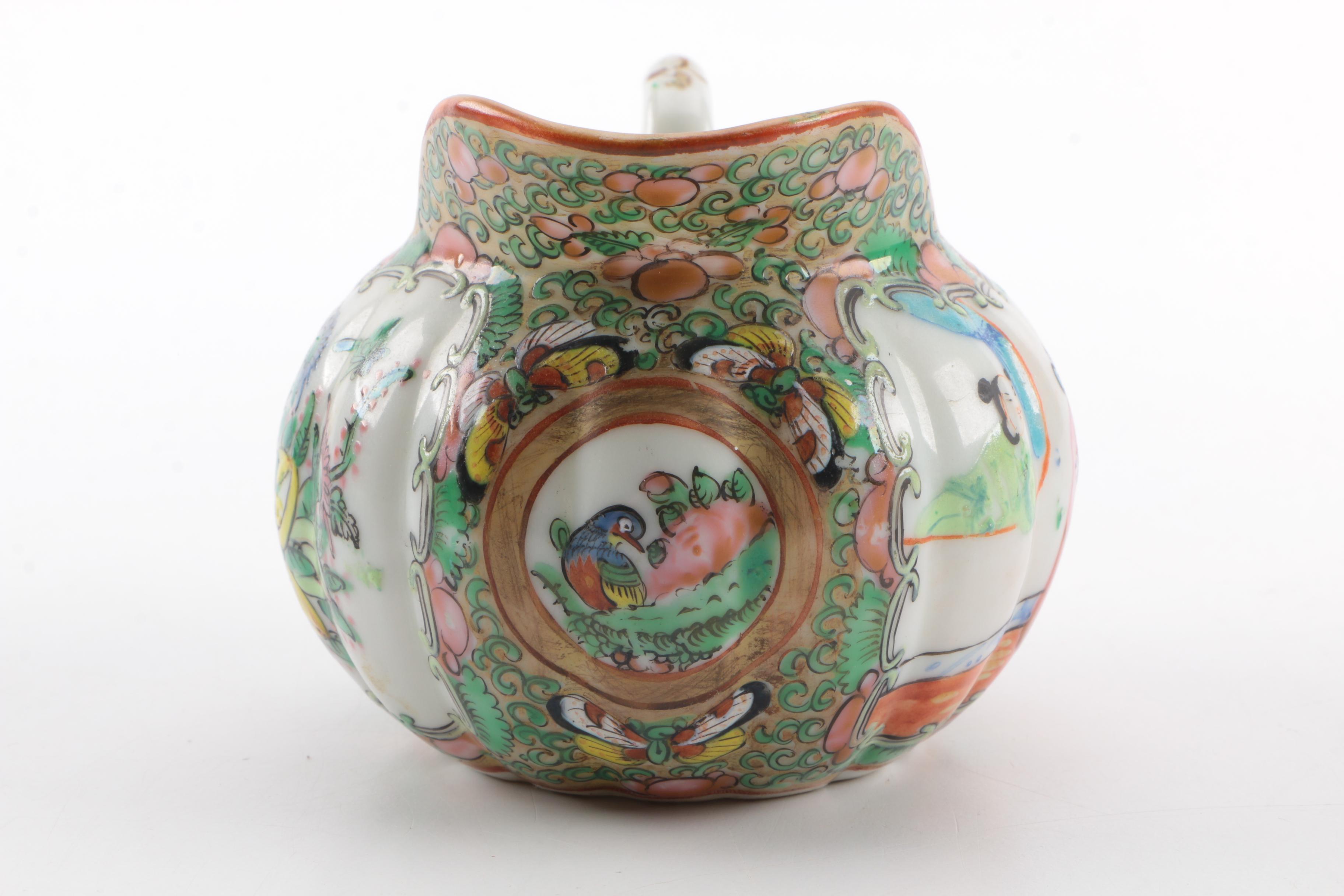 Antique Rose Medallion Porcelain Tea Service