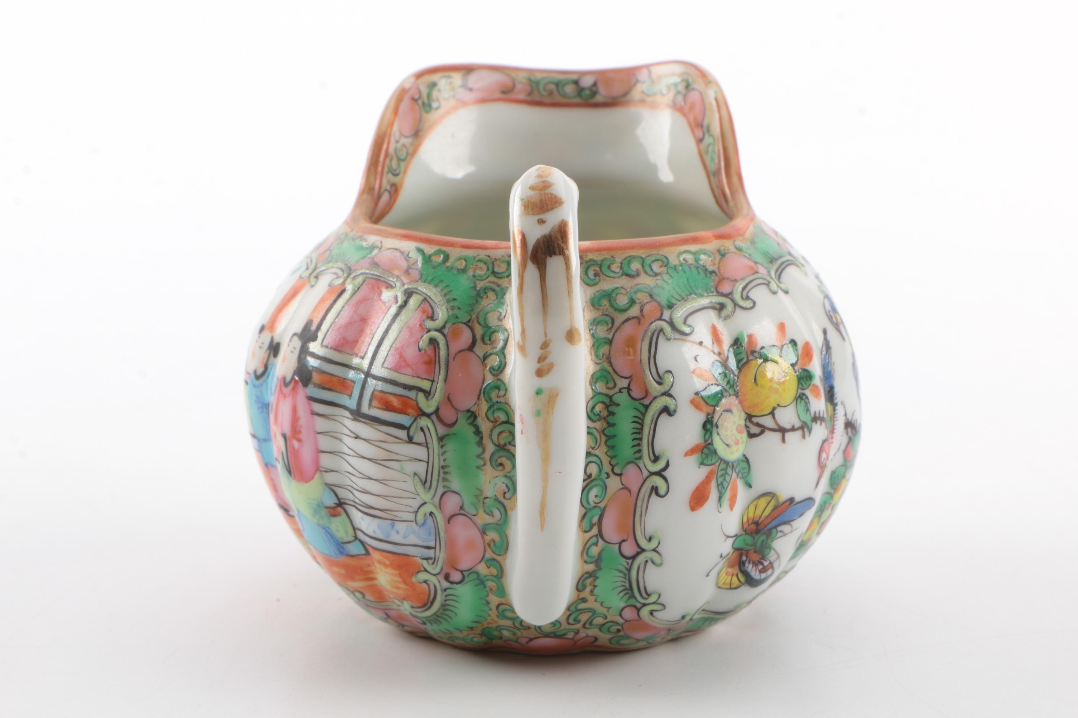 Antique Rose Medallion Porcelain Tea Service