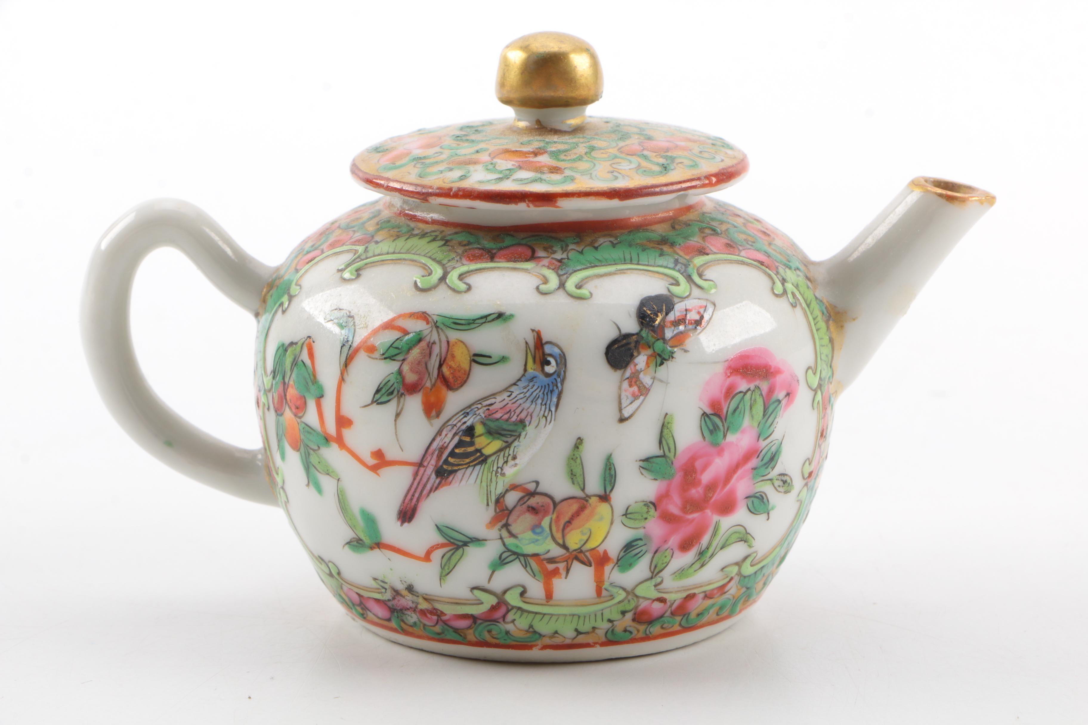 Antique Rose Medallion Porcelain Tea Service