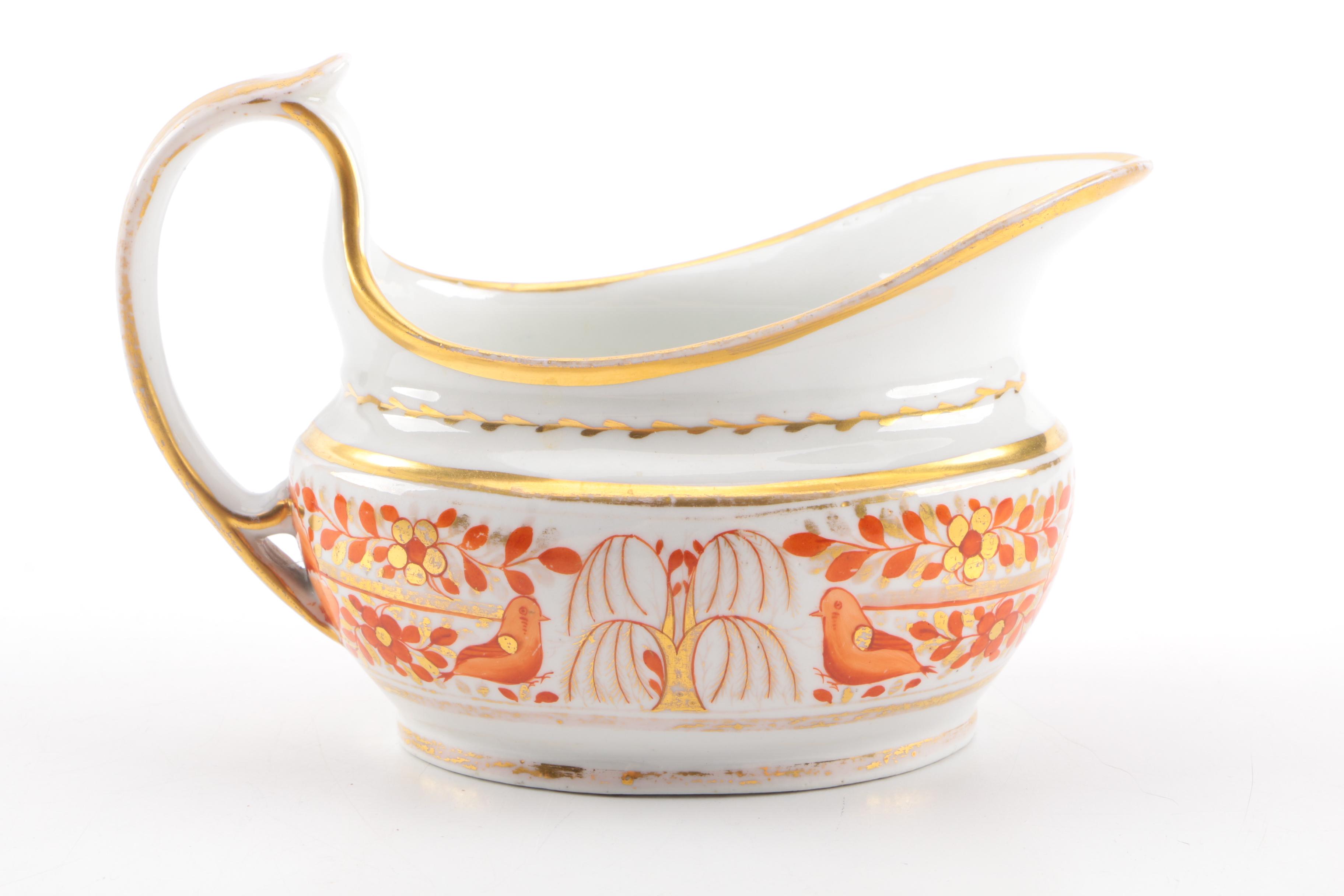 Antique English Porcelain including Bar, Flight and Bar Teapot