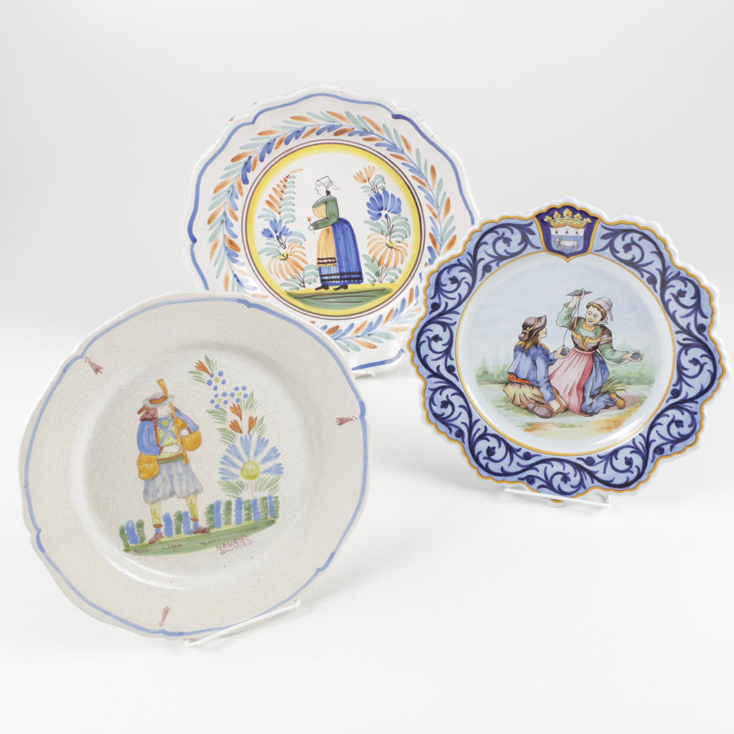 Henriot Quimper Faïence Plates