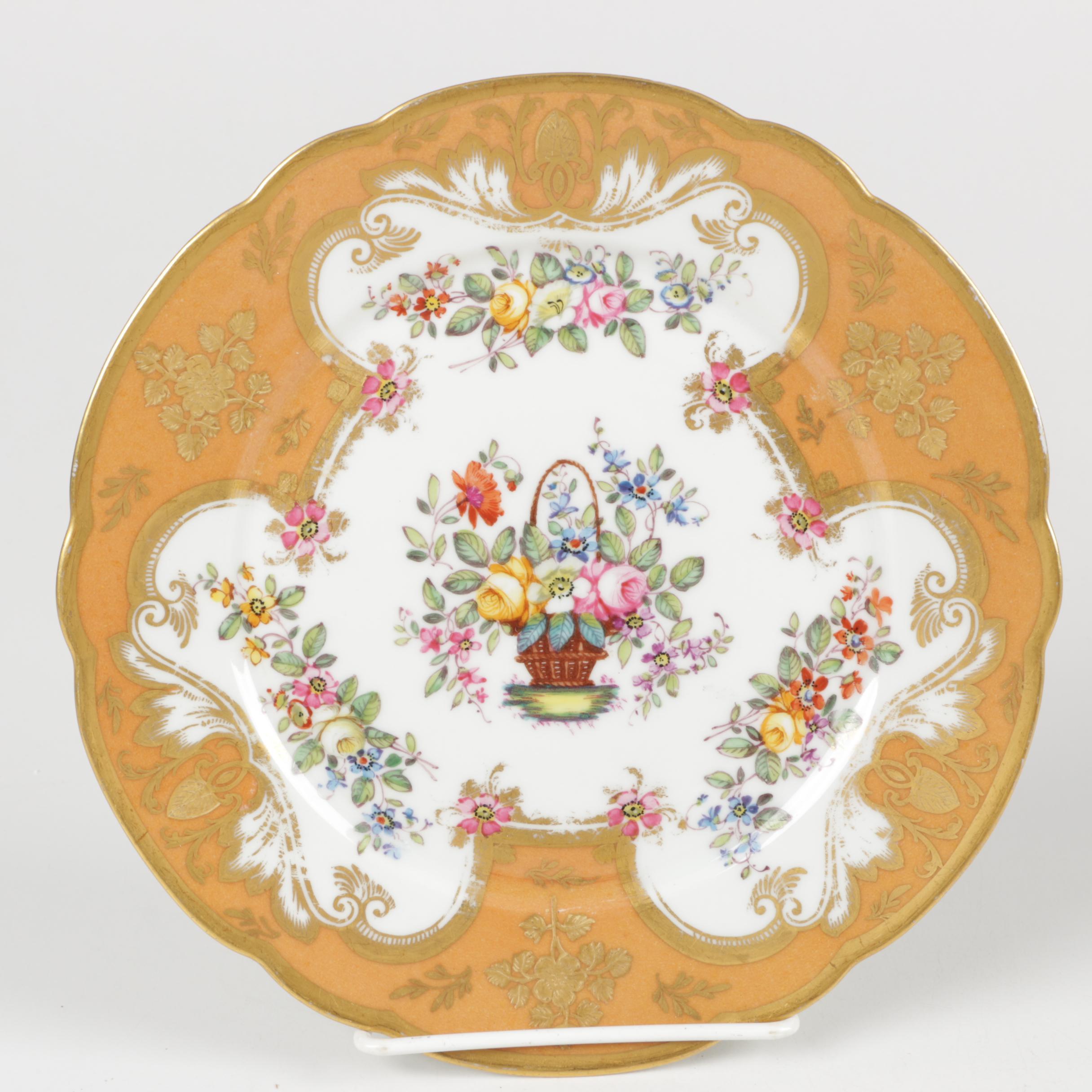 Eclectic  English Tableware Featuring Antique Rockingham Works and Worchester