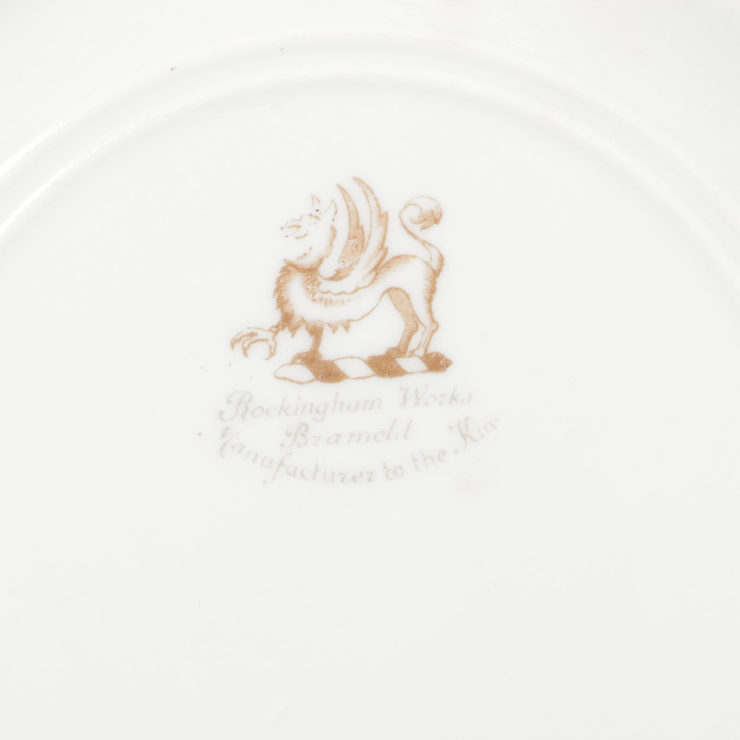 Eclectic  English Tableware Featuring Antique Rockingham Works and Worchester