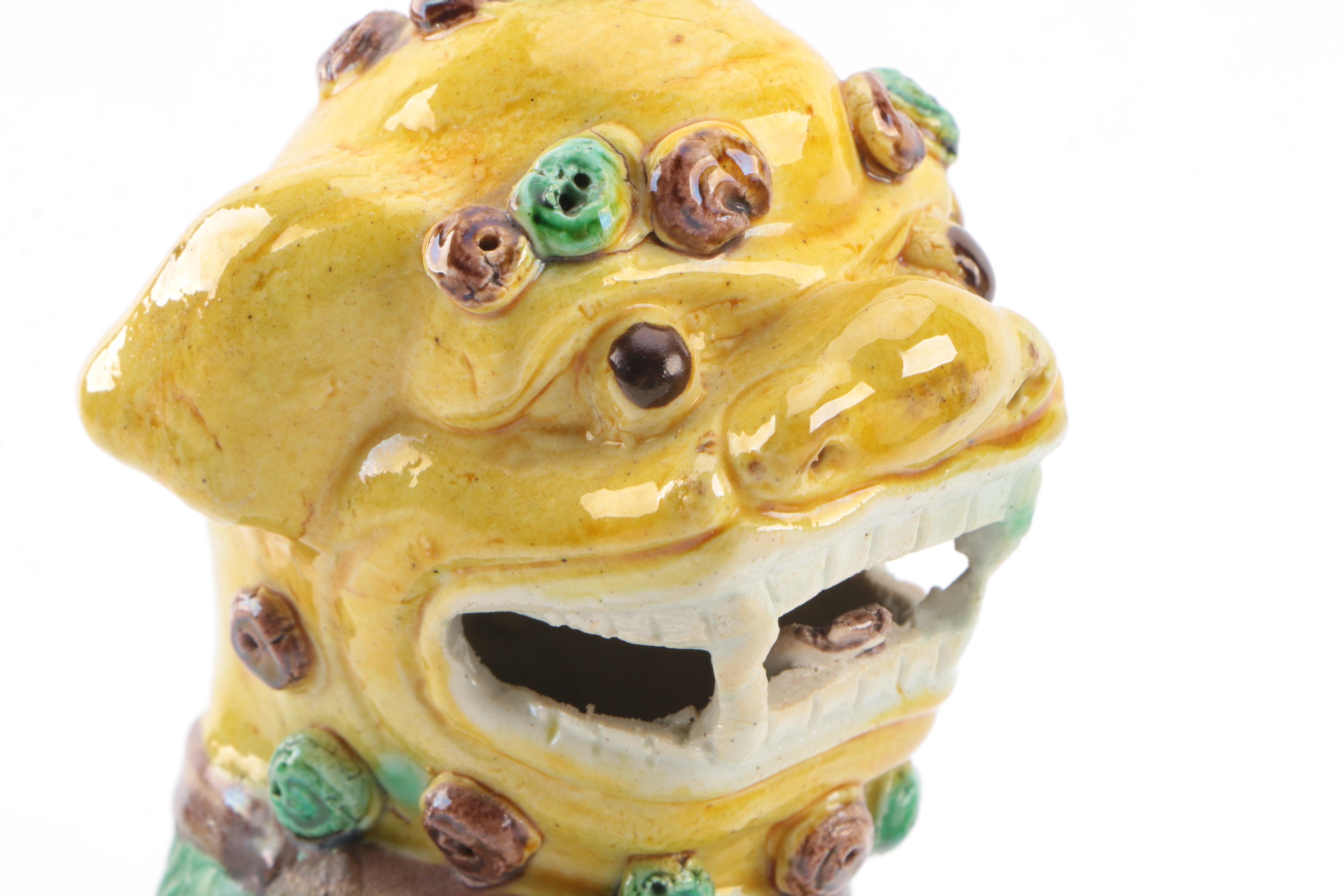 Chinese Guardian Lion Ceramic Figurines