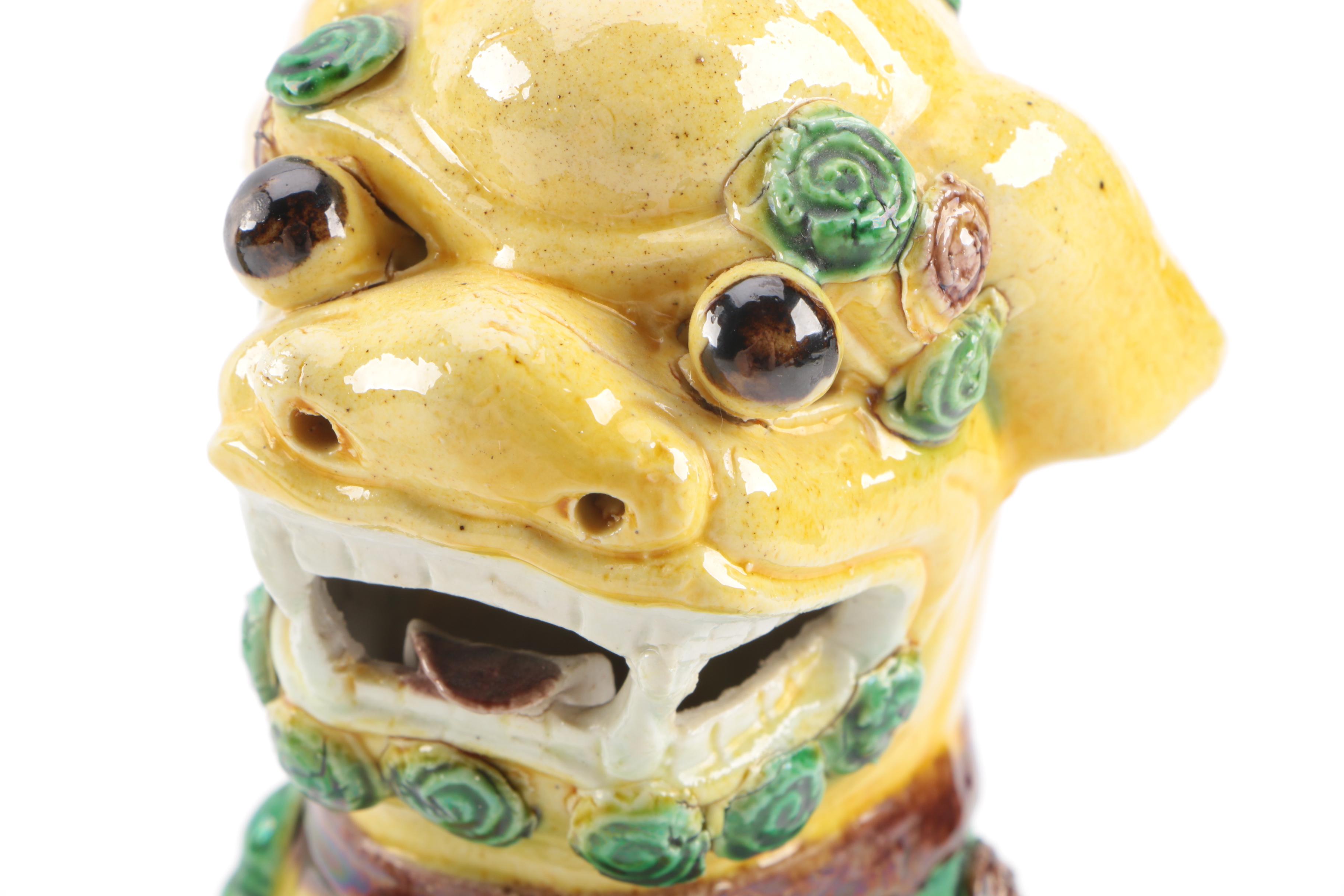 Chinese Guardian Lion Ceramic Figurines