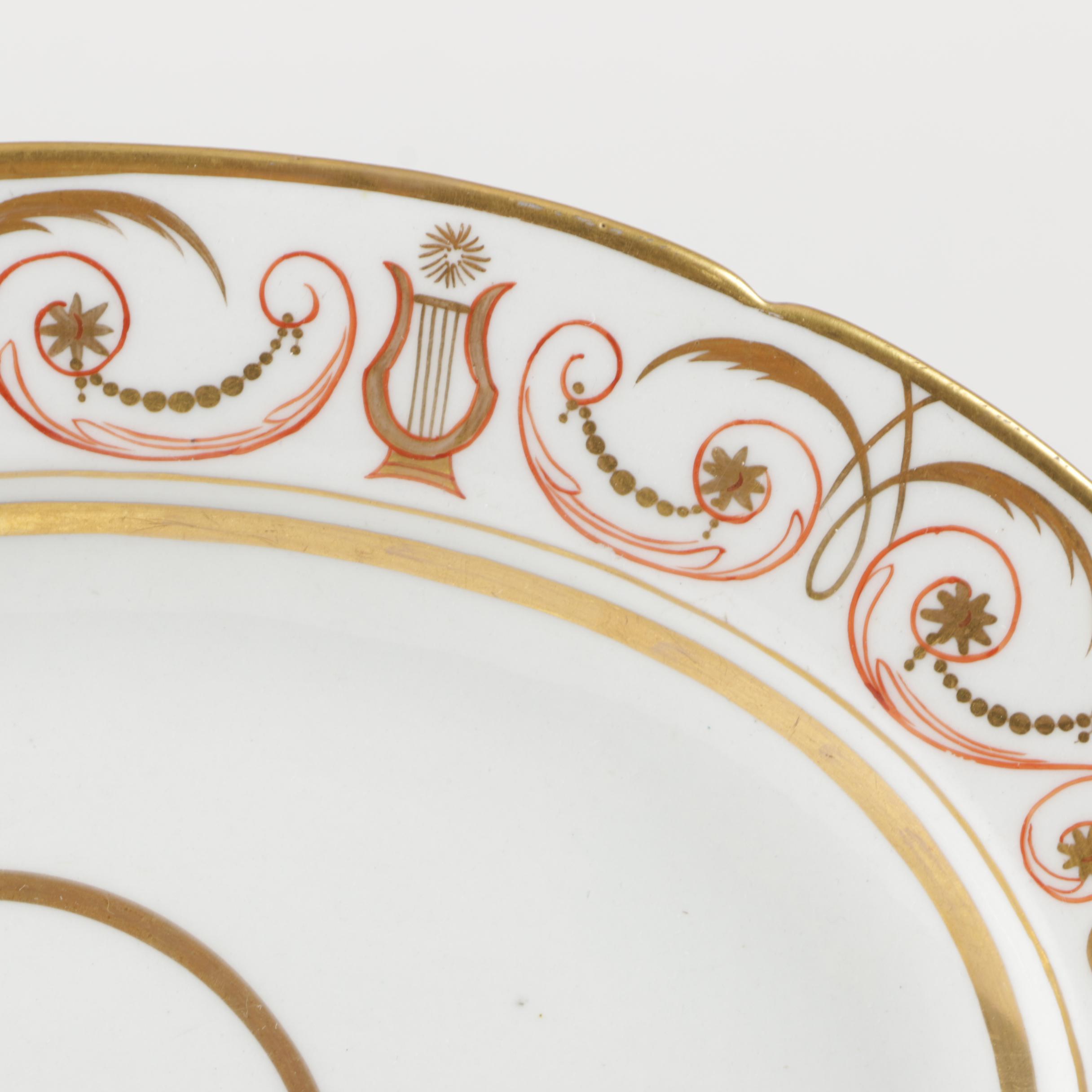 Eclectic  English Tableware Featuring Antique Rockingham Works and Worchester