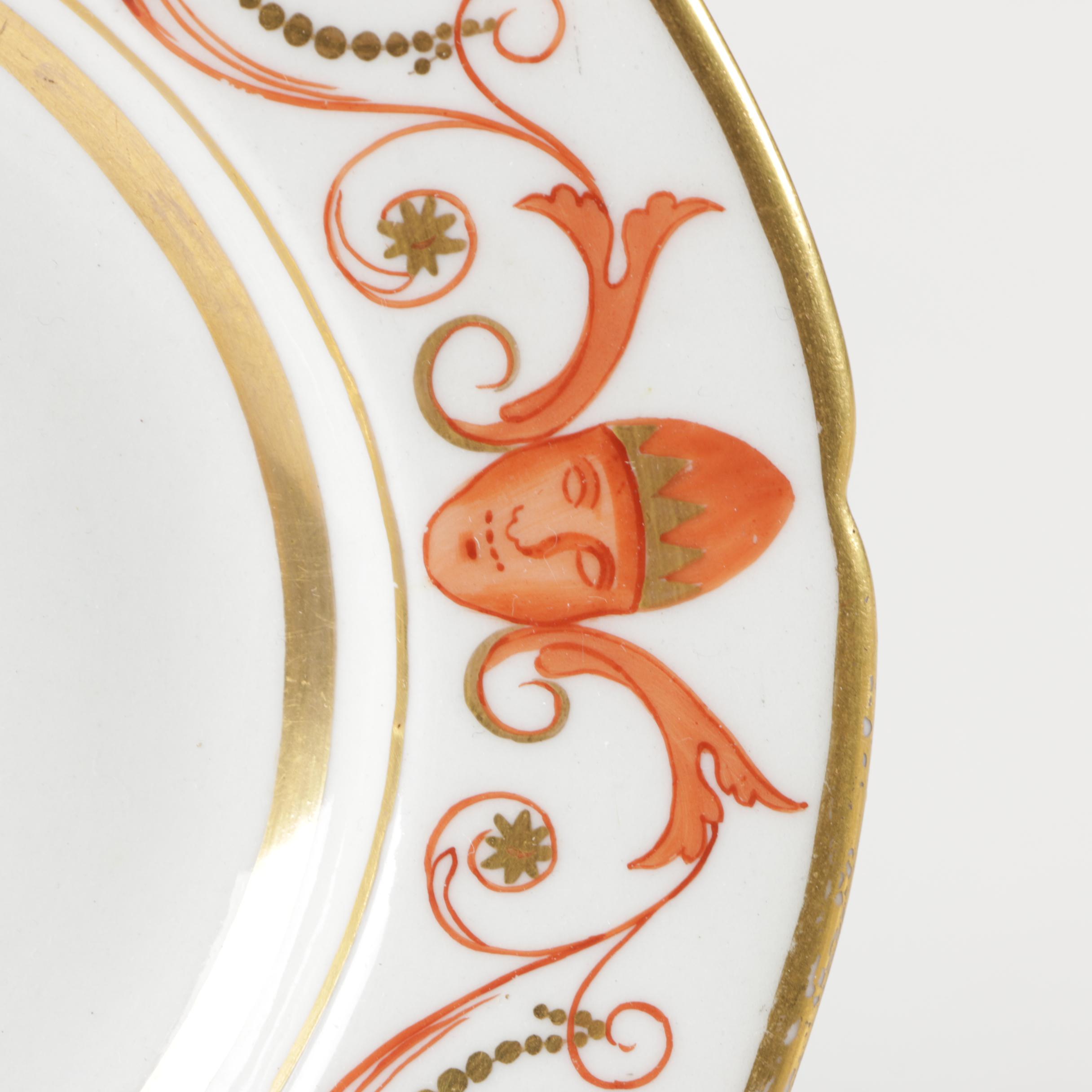 Eclectic  English Tableware Featuring Antique Rockingham Works and Worchester