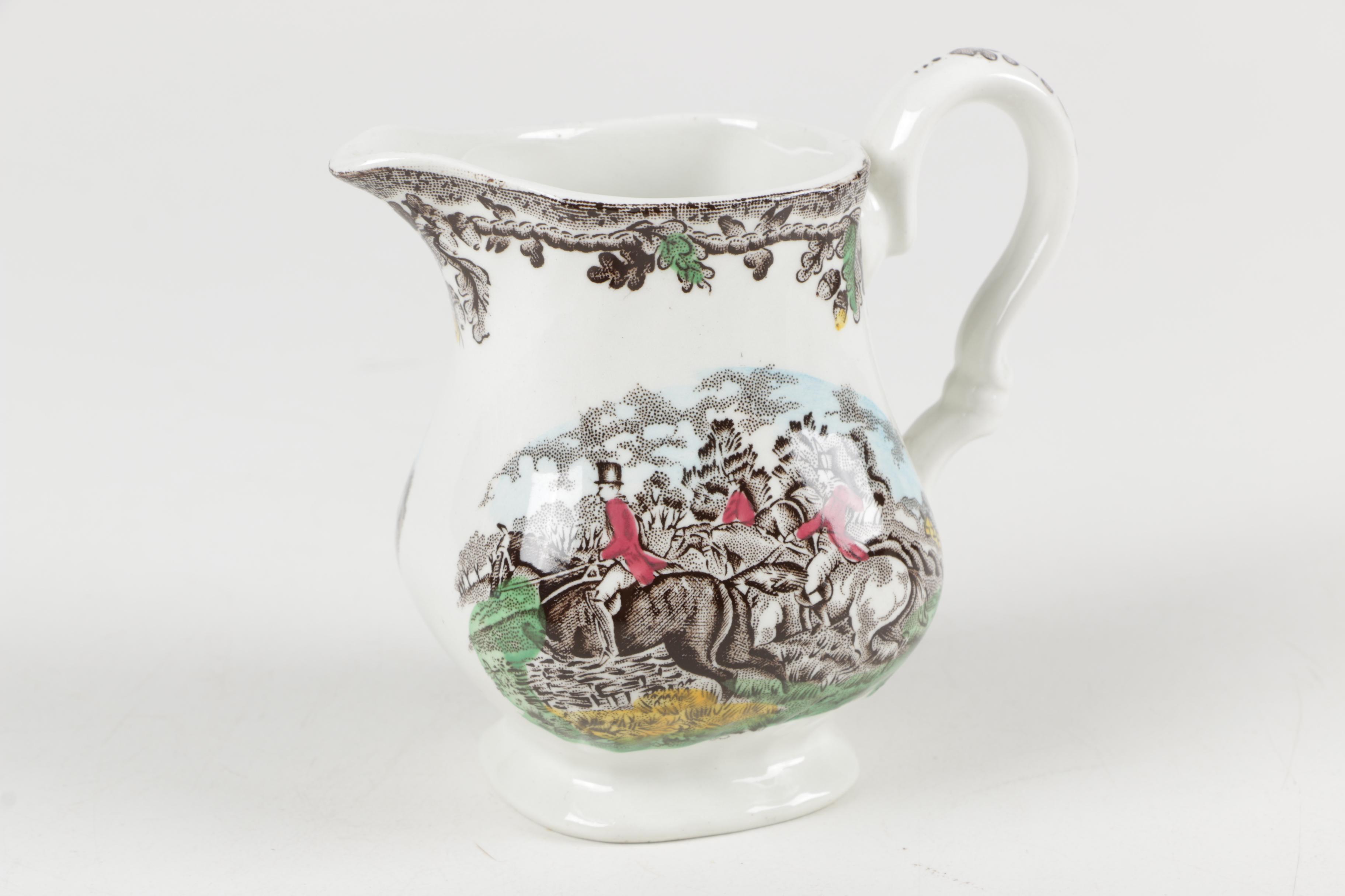 Eclectic  English Tableware Featuring Antique Rockingham Works and Worchester