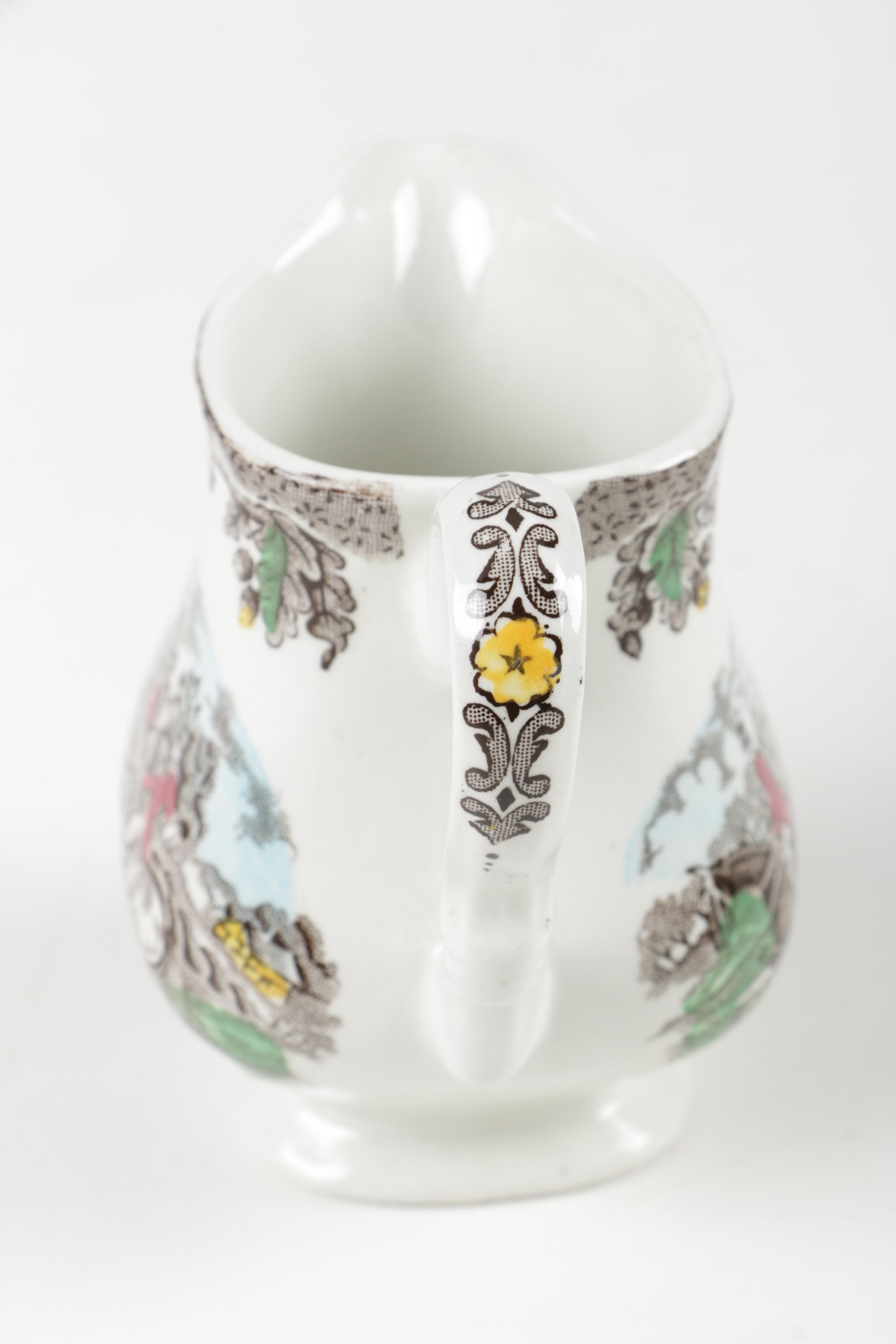 Eclectic  English Tableware Featuring Antique Rockingham Works and Worchester
