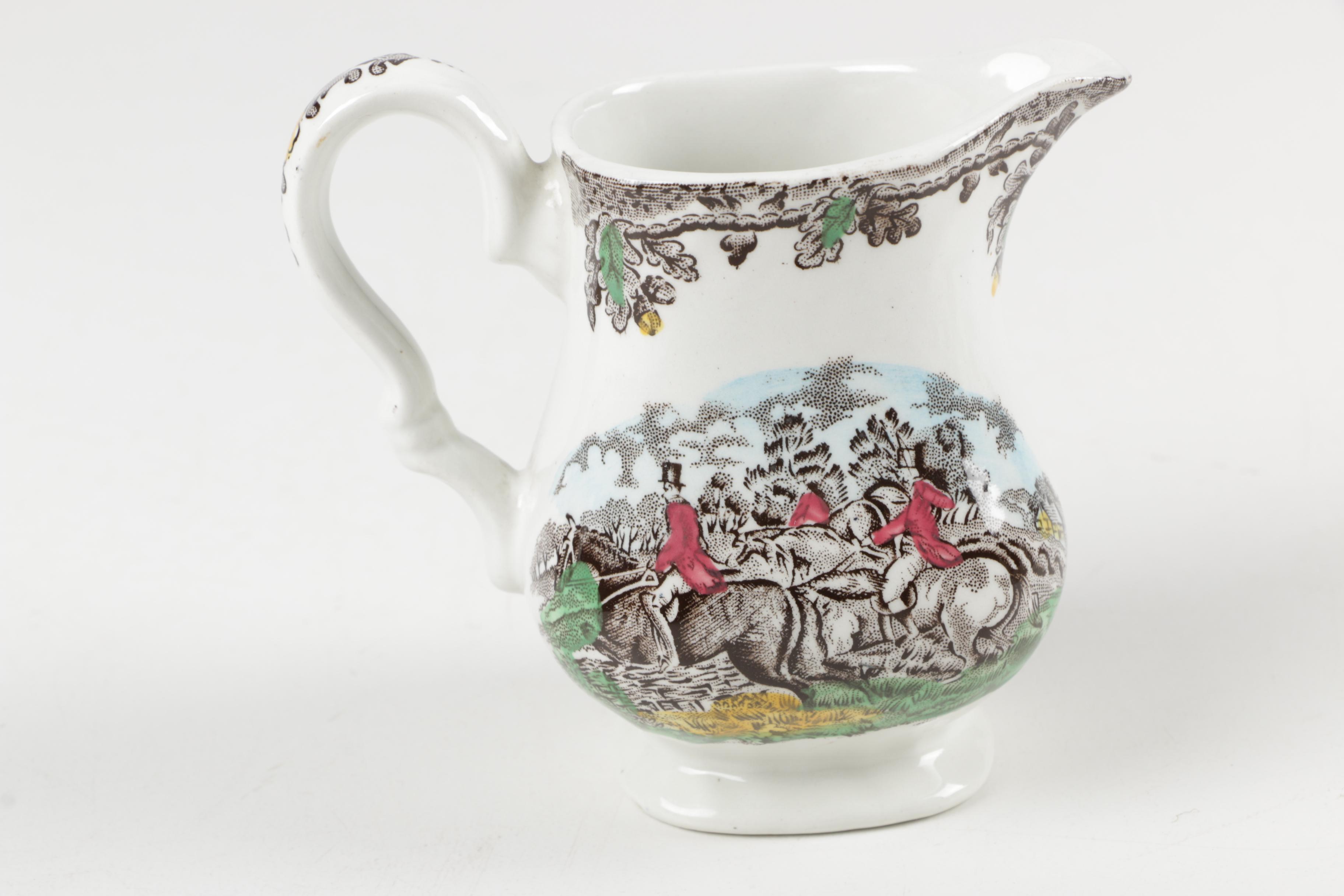 Eclectic  English Tableware Featuring Antique Rockingham Works and Worchester