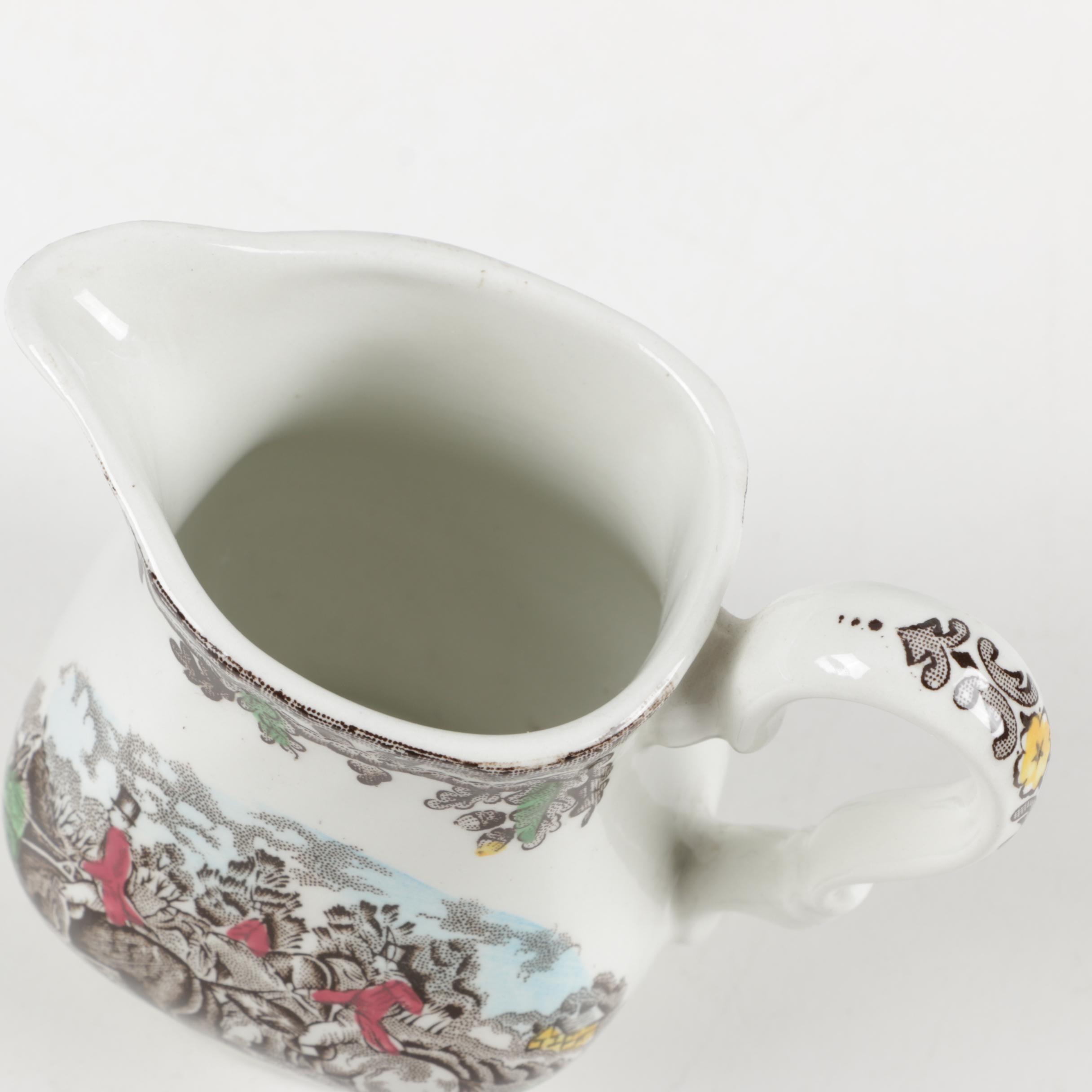 Eclectic  English Tableware Featuring Antique Rockingham Works and Worchester