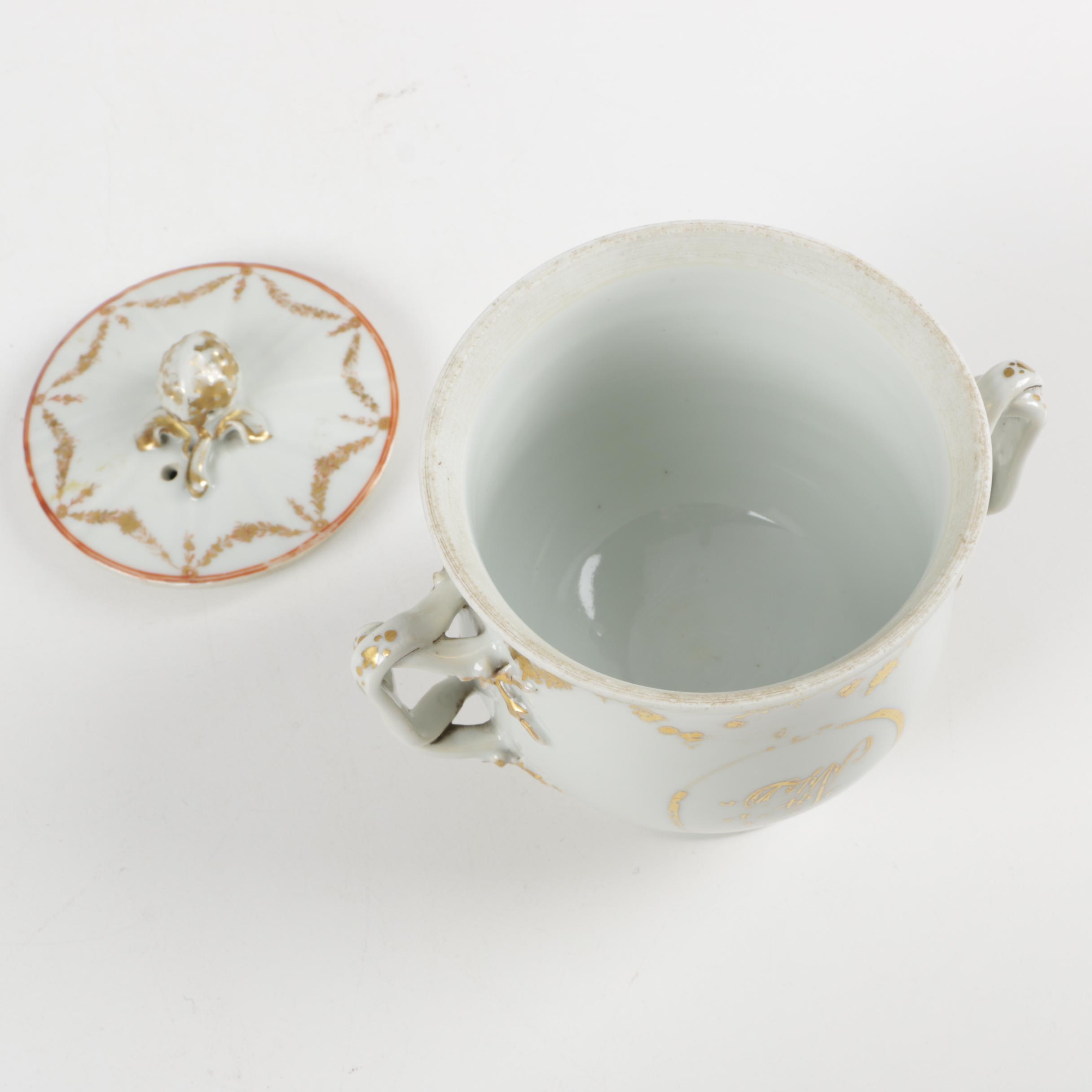 Eclectic  English Tableware Featuring Antique Rockingham Works and Worchester