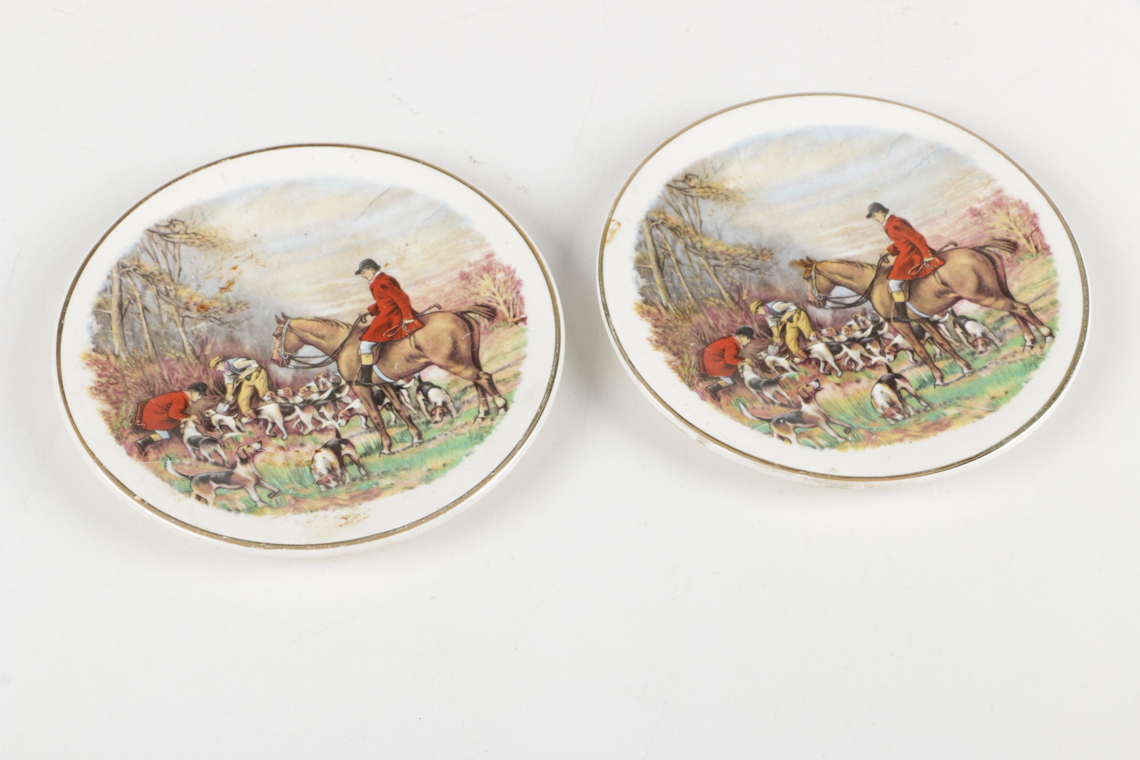 Eclectic  English Tableware Featuring Antique Rockingham Works and Worchester