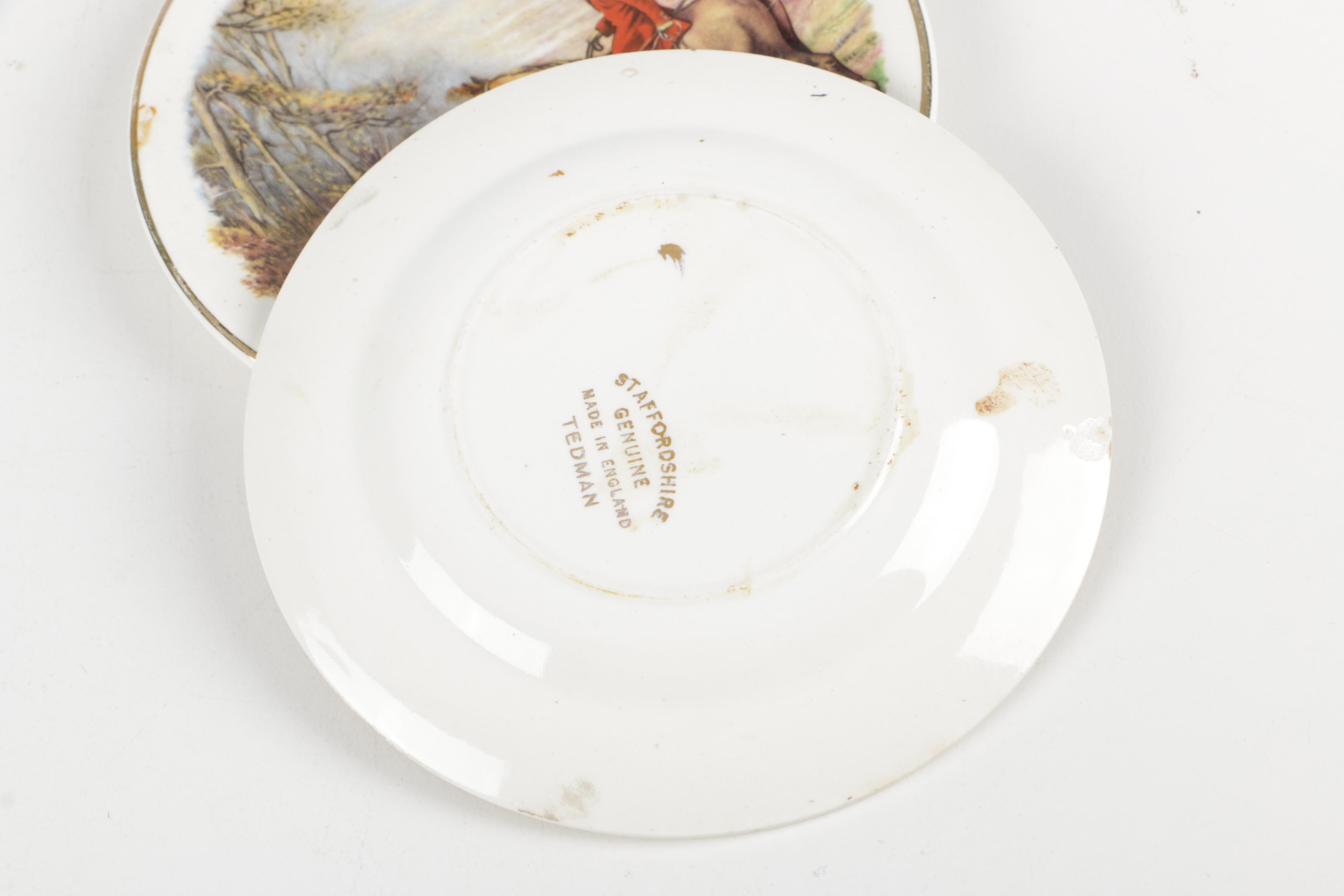 Eclectic  English Tableware Featuring Antique Rockingham Works and Worchester