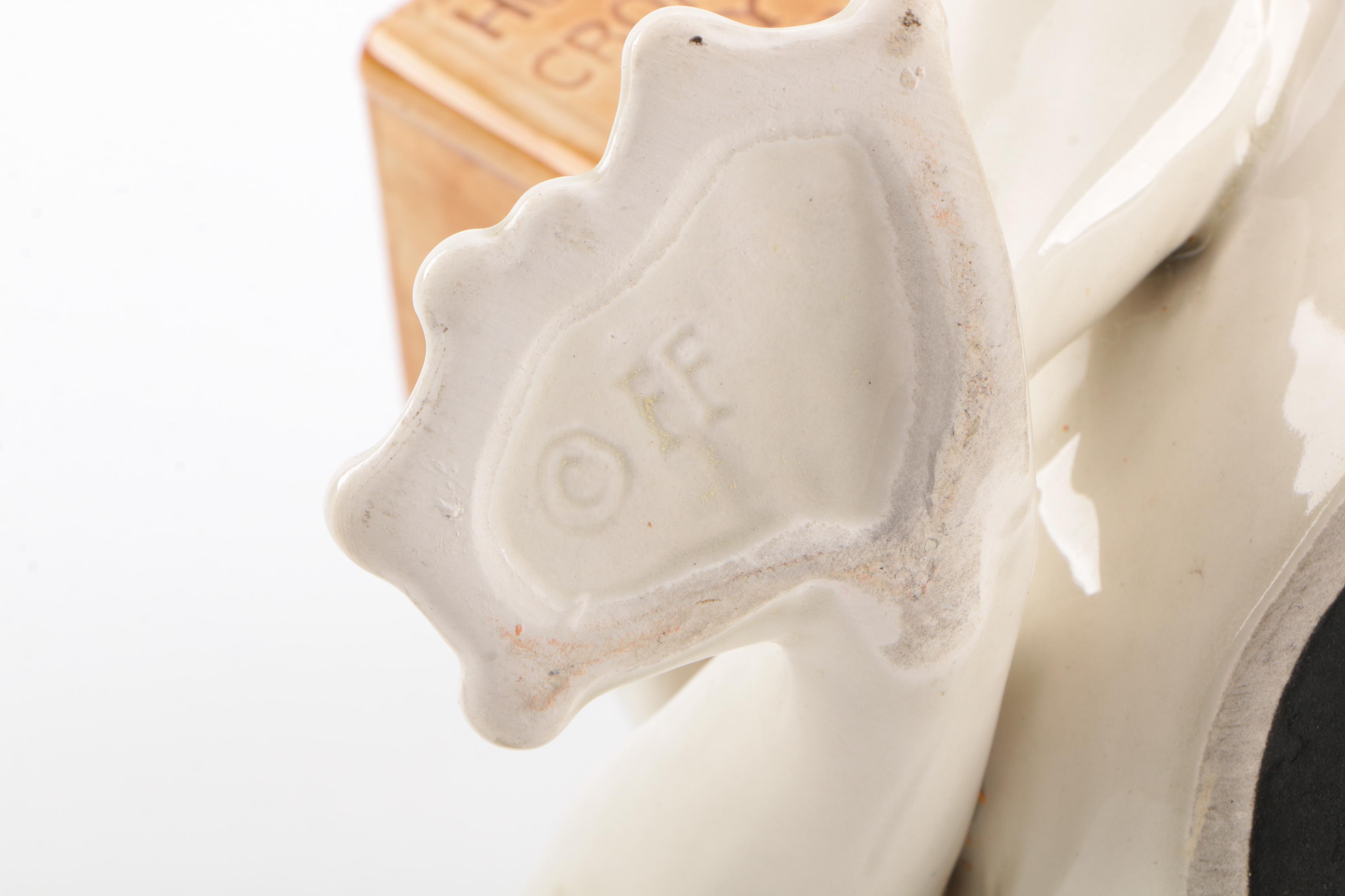 Pair of Ceramic Frog Figurines Reading Books