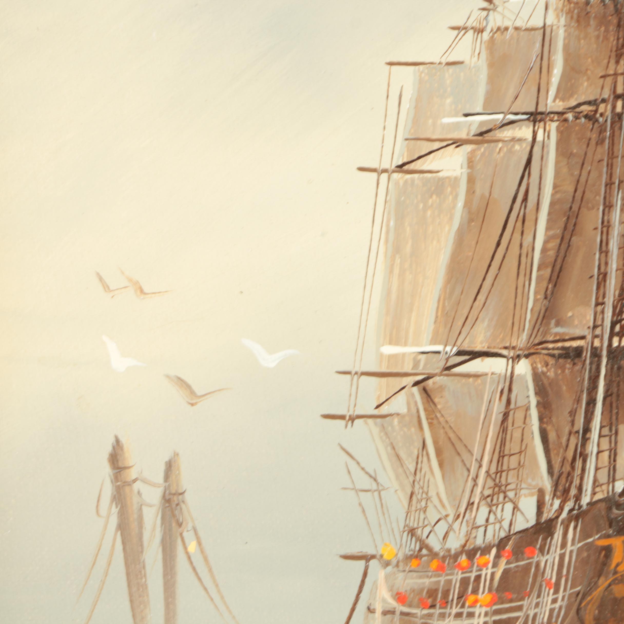 Garcia Oil Painting on Canvas of Ship