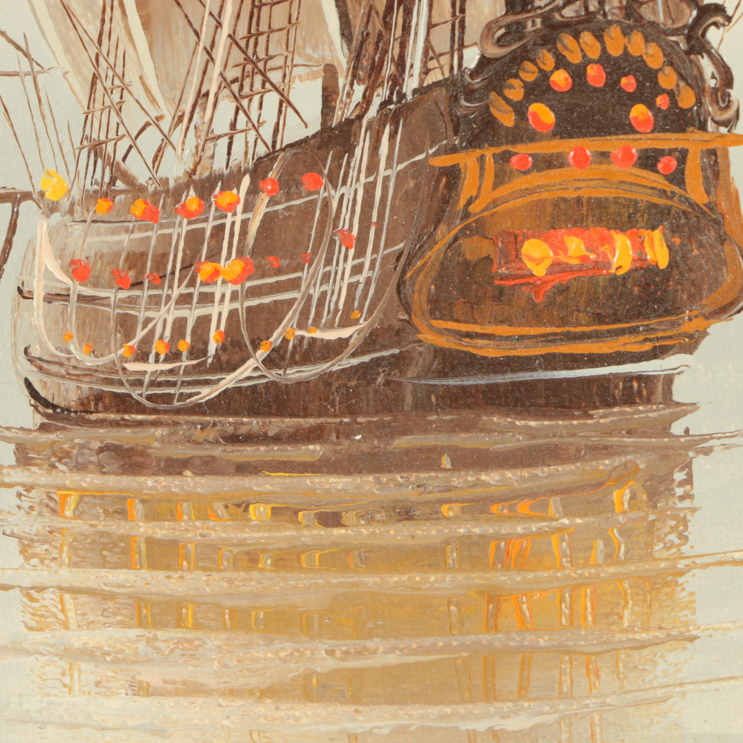 Garcia Oil Painting on Canvas of Ship