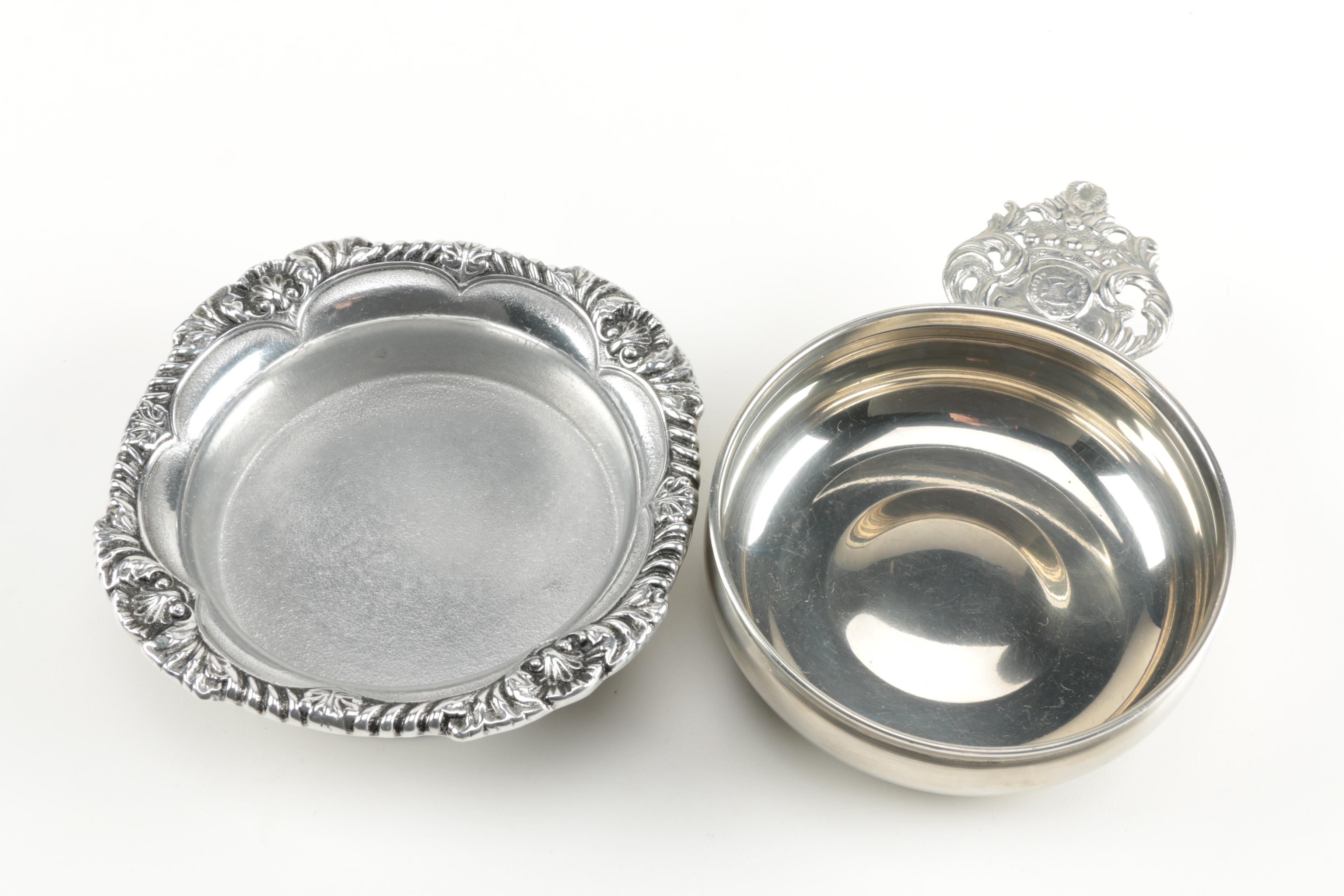 Generous Assortment of Silver Plate and Pewter Serveware