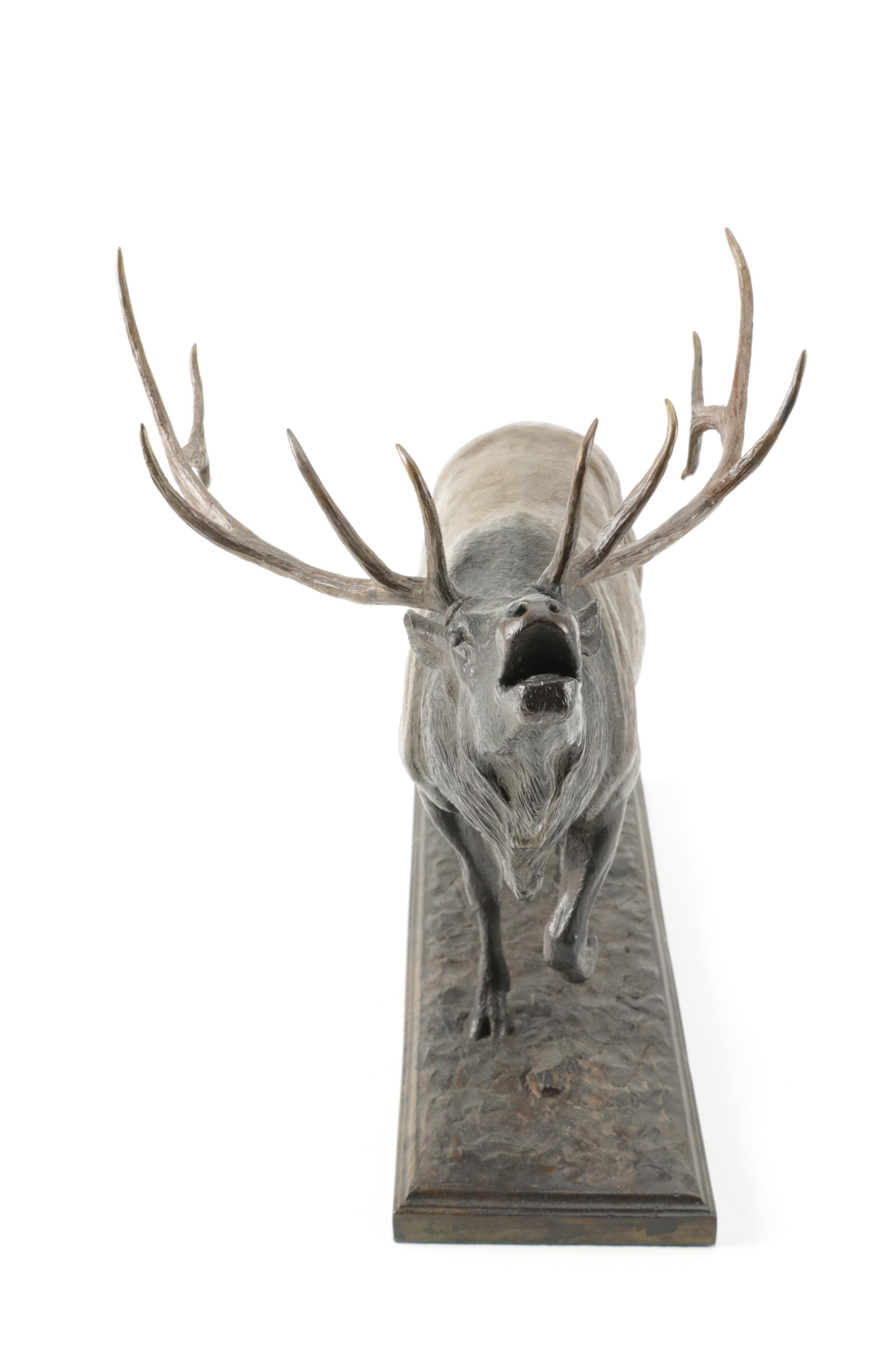 David Daniels Cast Bronze Bull Elk Statuette