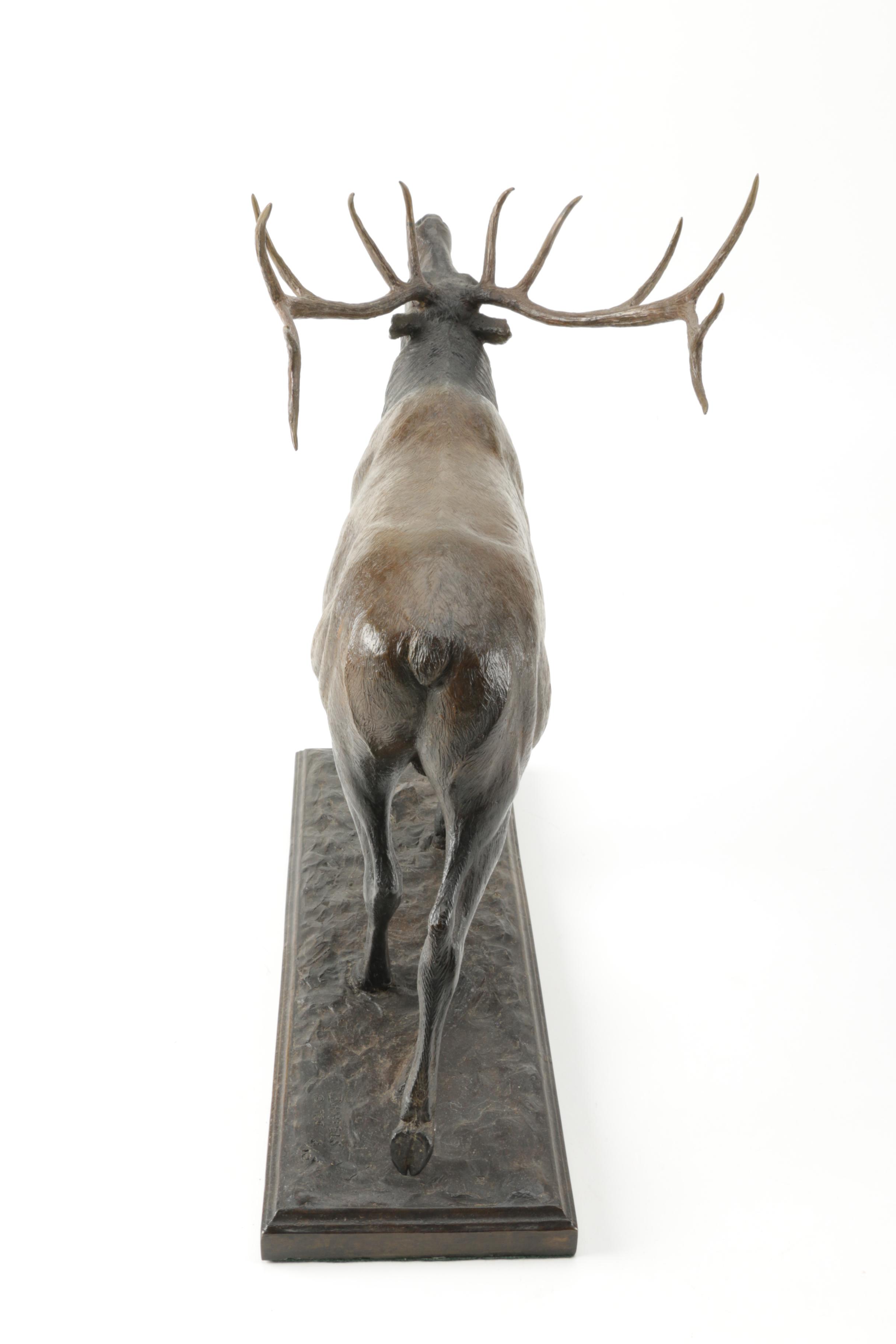 David Daniels Cast Bronze Bull Elk Statuette