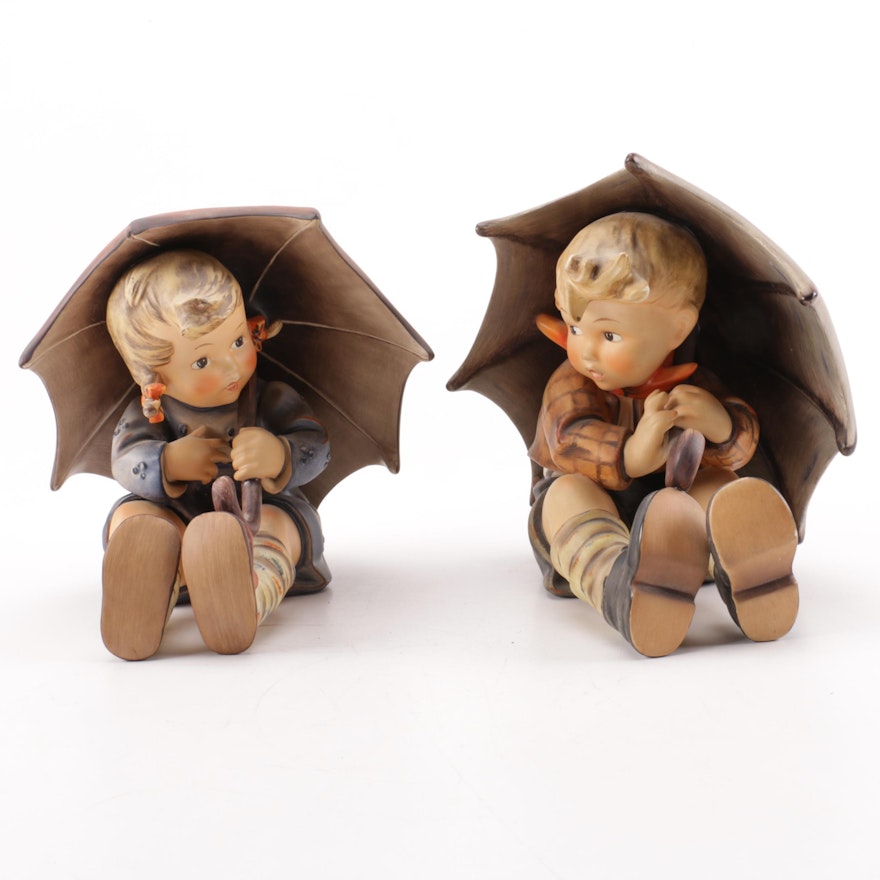 M.I. Hummel Set "Umbrella Girl" and "Umbrella Boy" Figurines