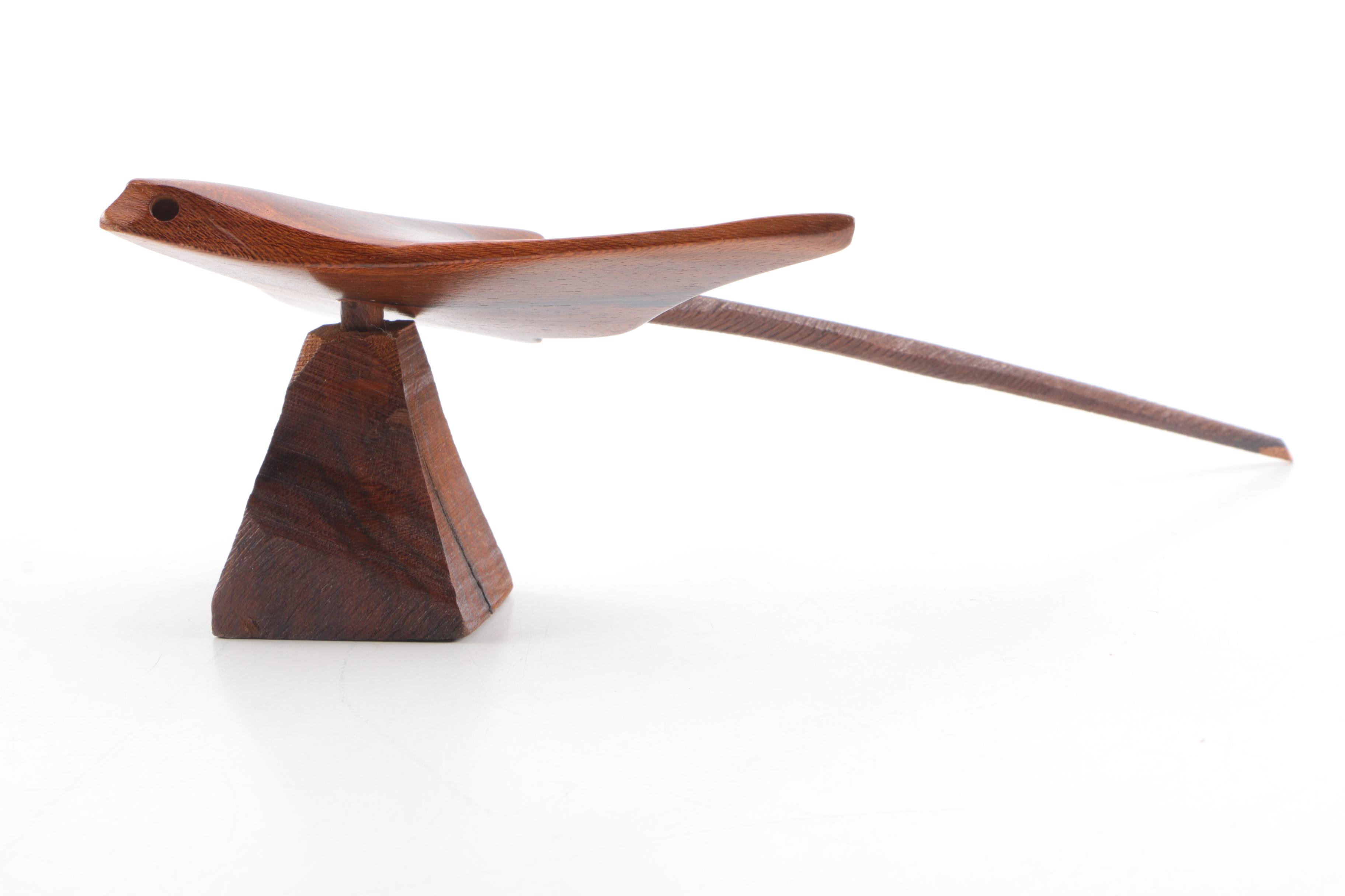 Zericote Wood Manta Ray Figurine from Belize