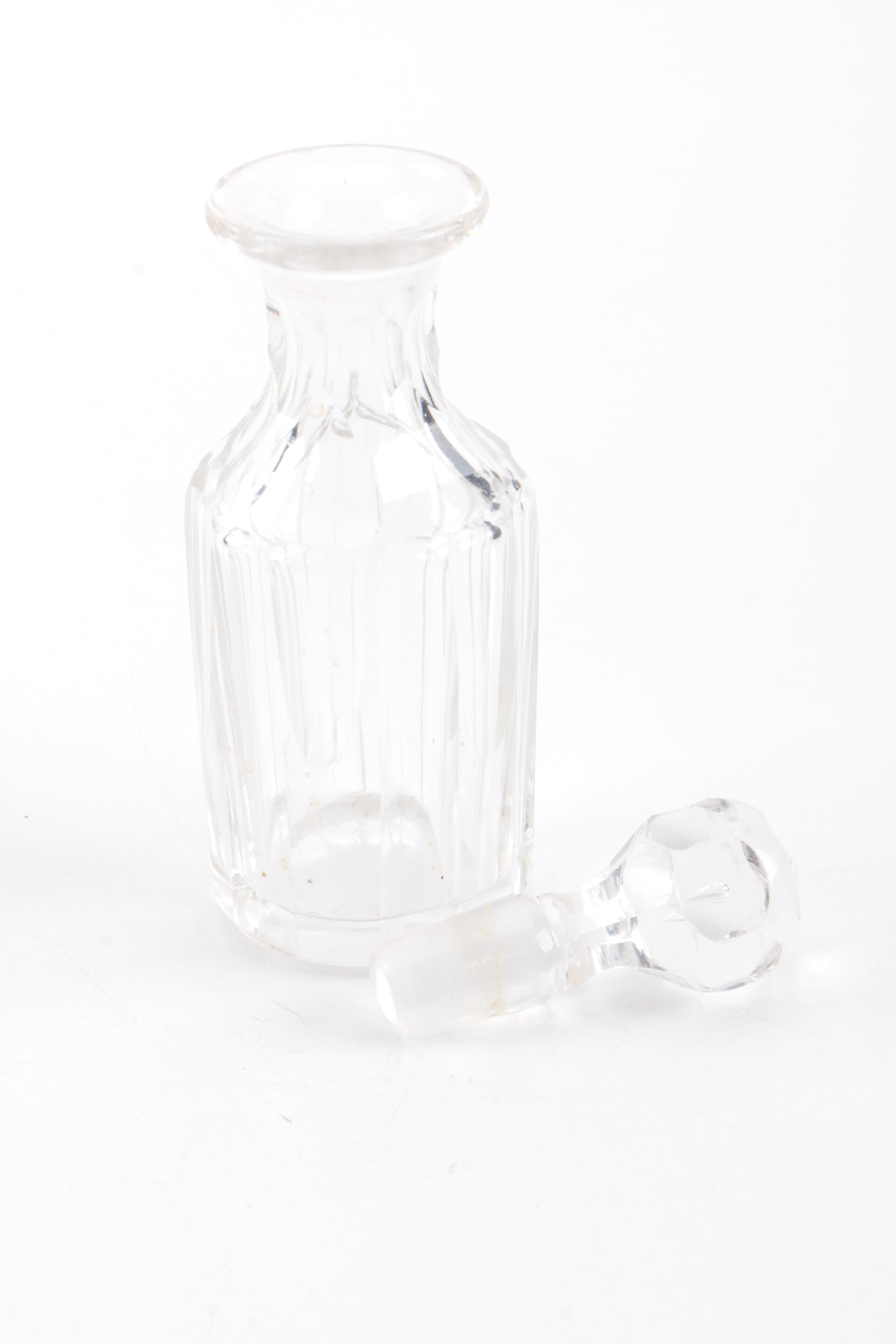 Five-Piece Silver Plate and Crystal Cruet Set