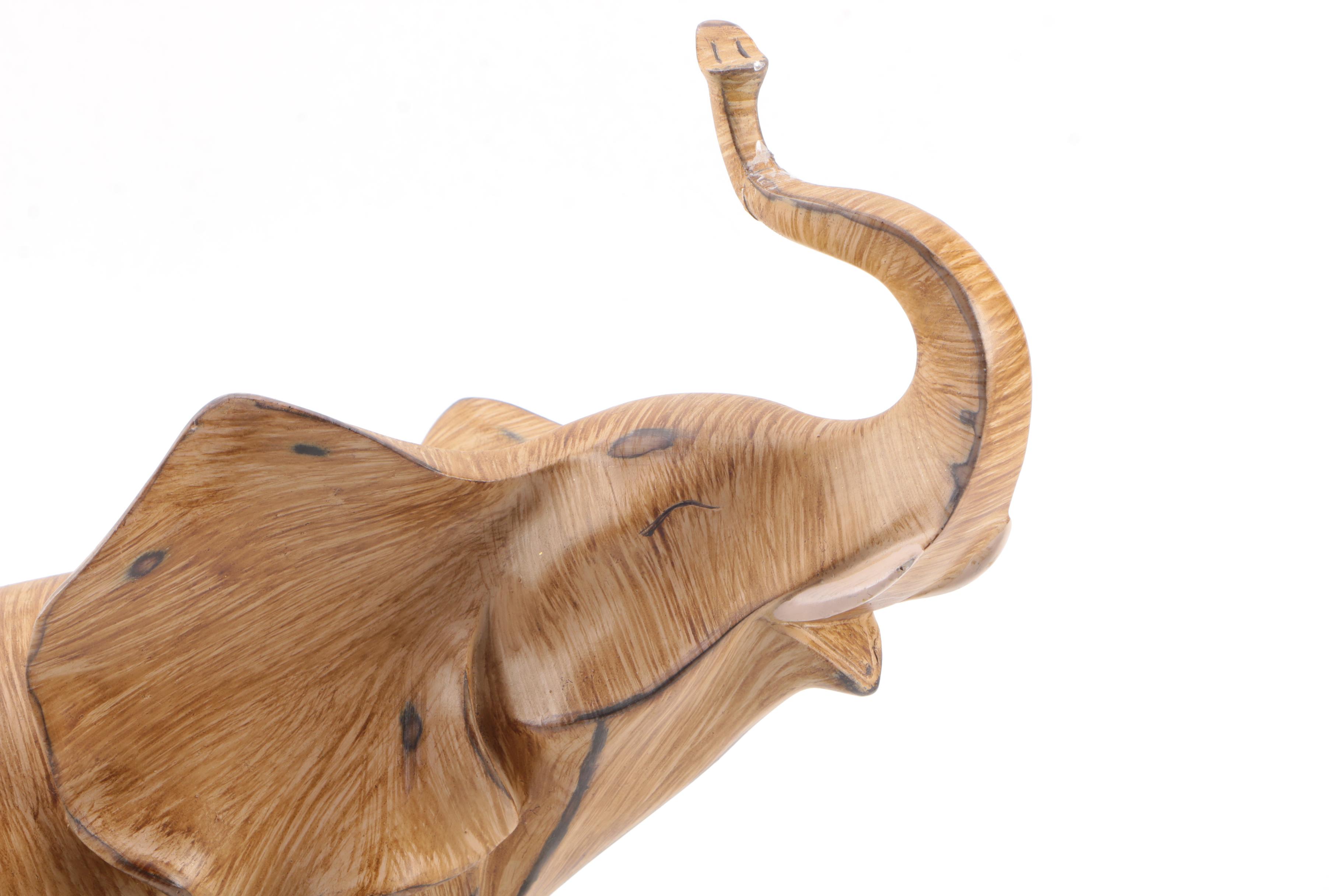 Wood  Elephant Figurine