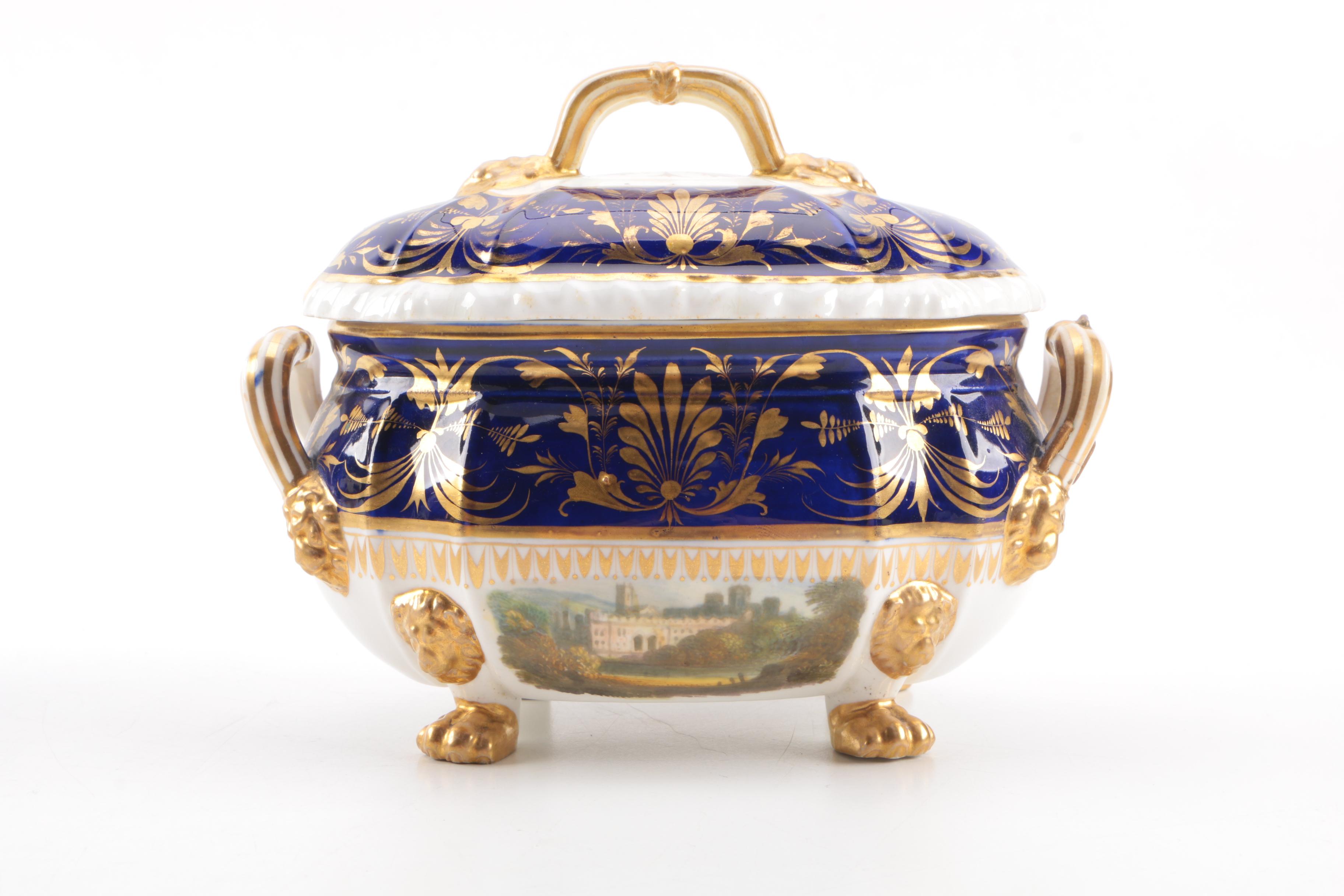 Pair of Bloor Derby Small Porcelain Sauce Tureens Circa 1805-48