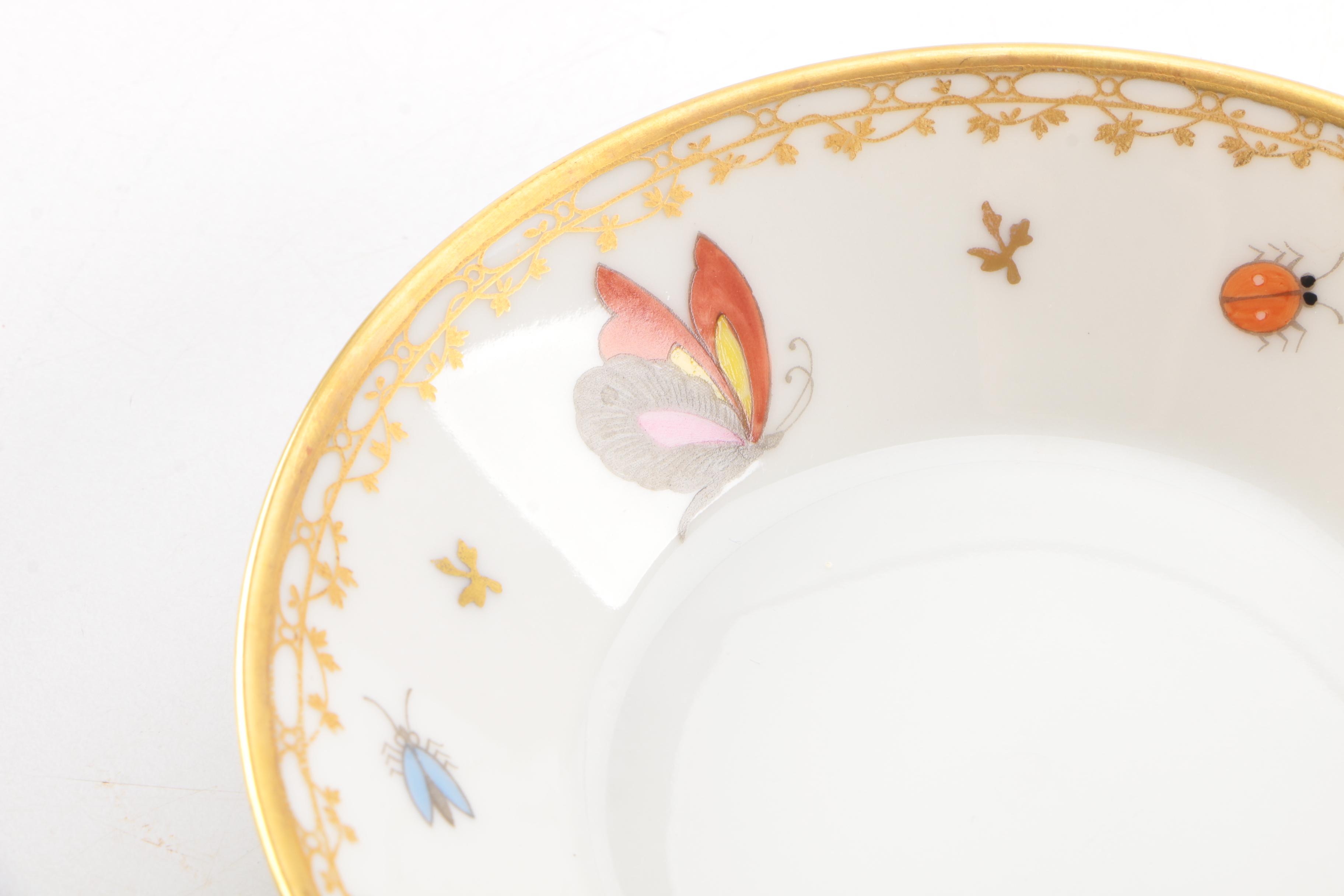 Vintage Suisse Langenthal Hand-Painted China Demitasse Set
