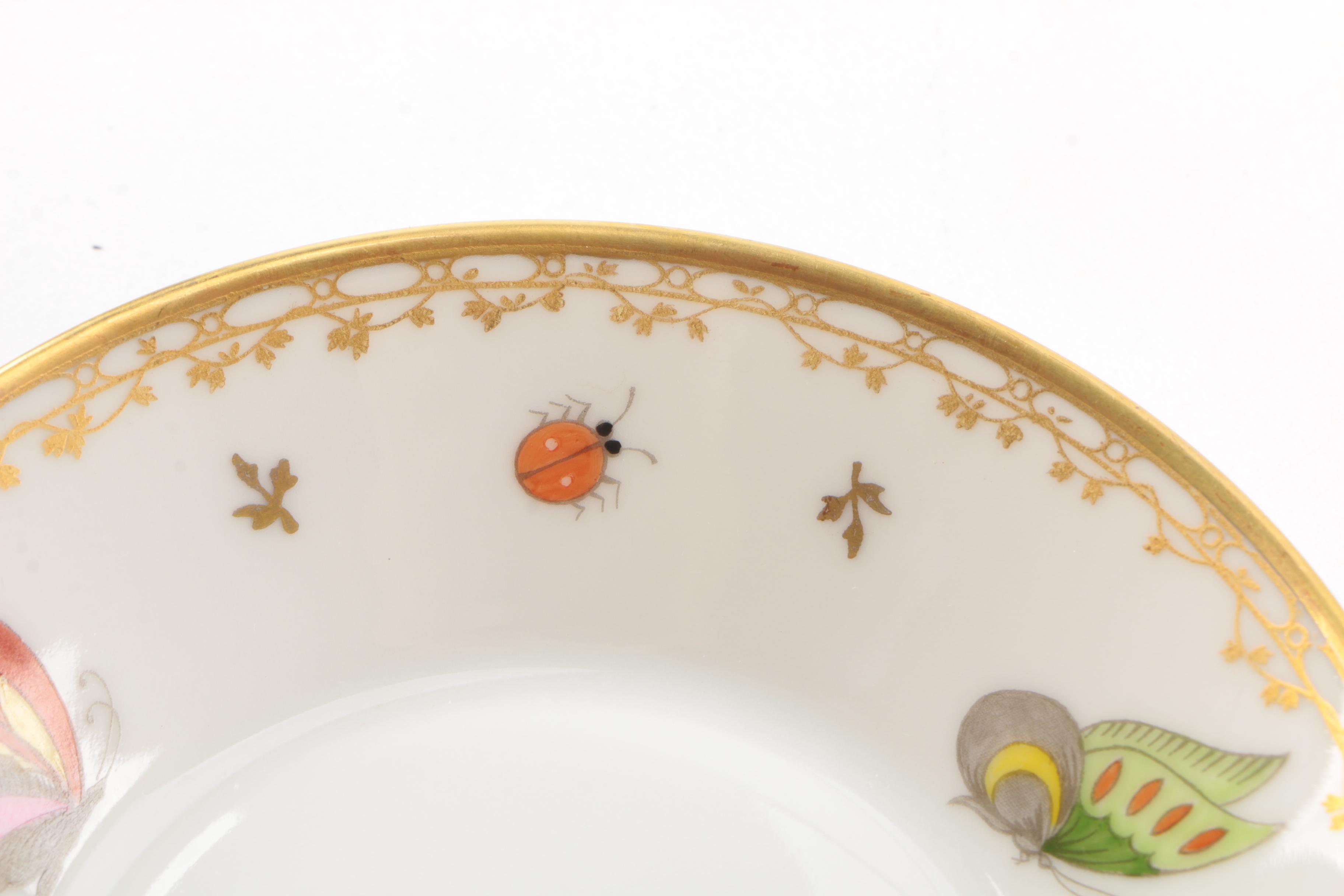 Vintage Suisse Langenthal Hand-Painted China Demitasse Set