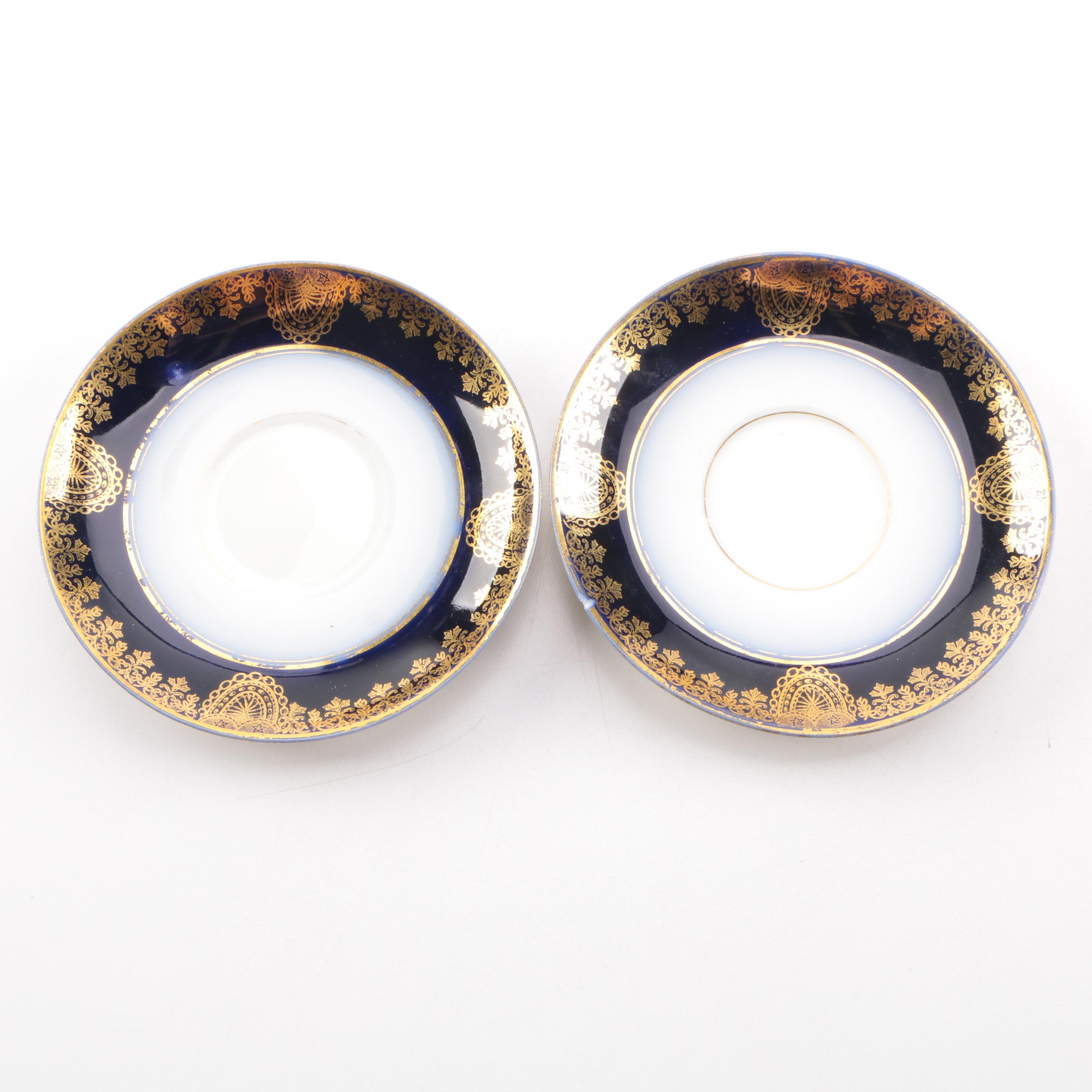 Wm Guerin & Co. Limoges Blue and Gold Porcelain Tableware