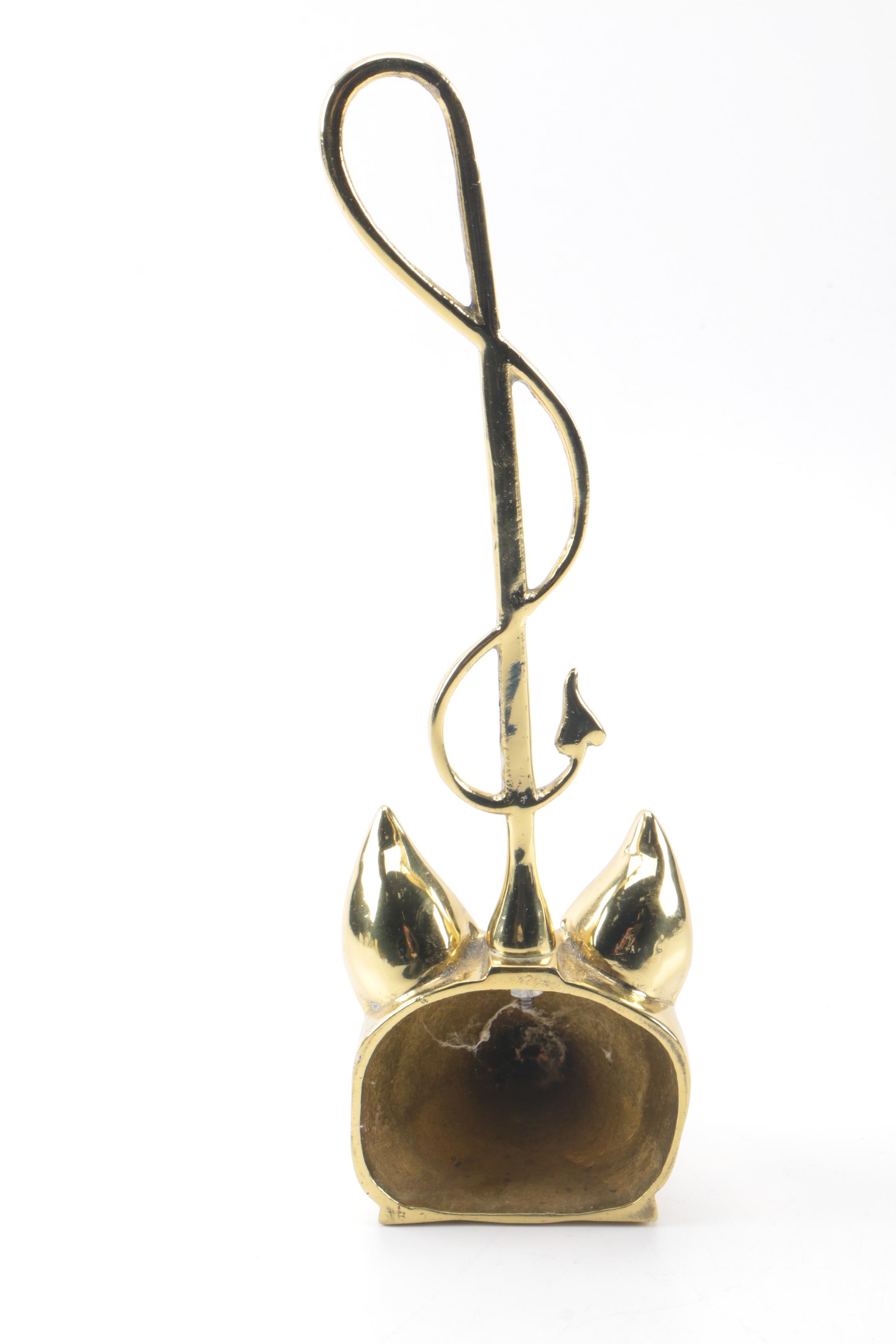 Brass Wolf Head Door Stopper