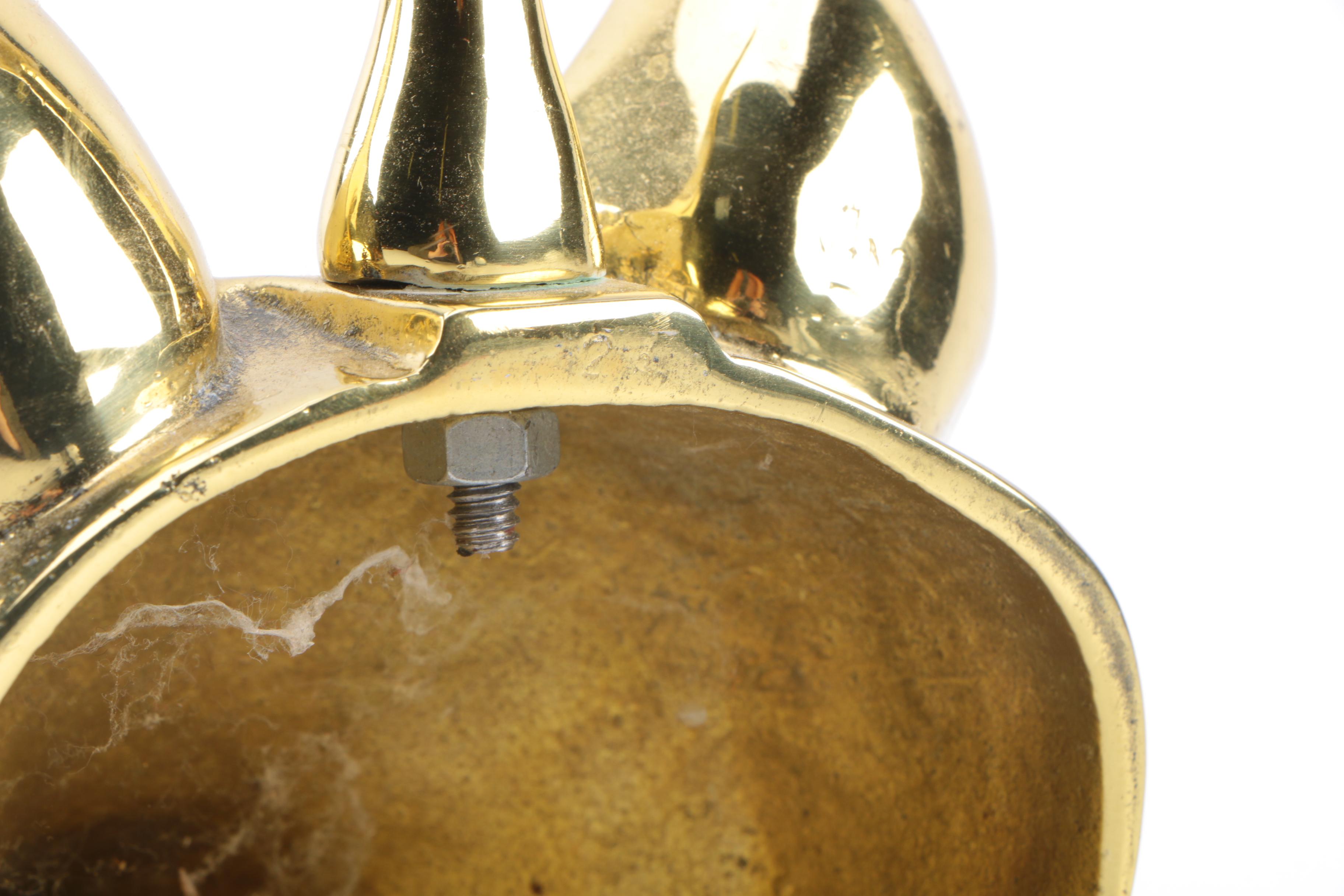 Brass Wolf Head Door Stopper