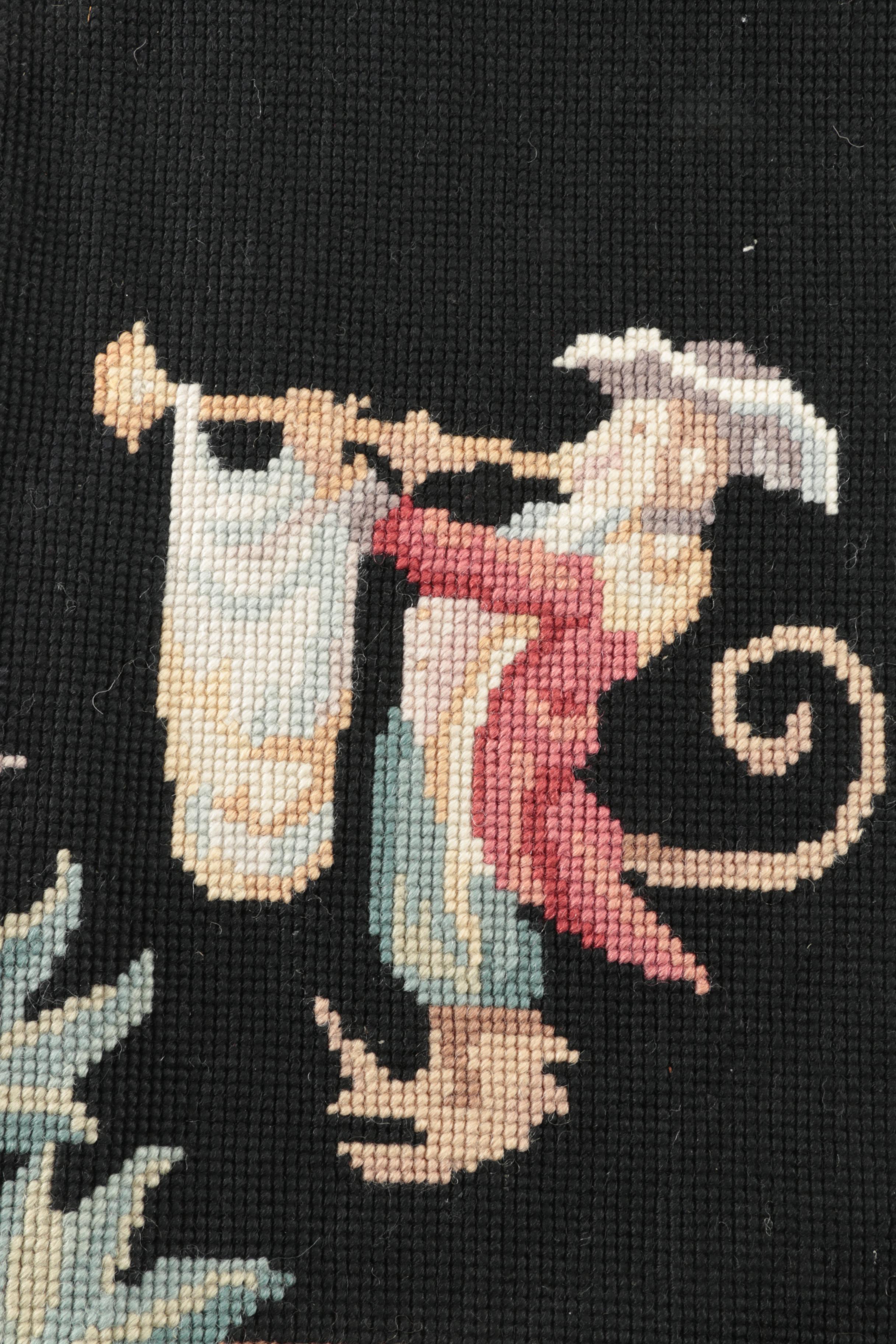 Needlepoint Figural Accent Rug