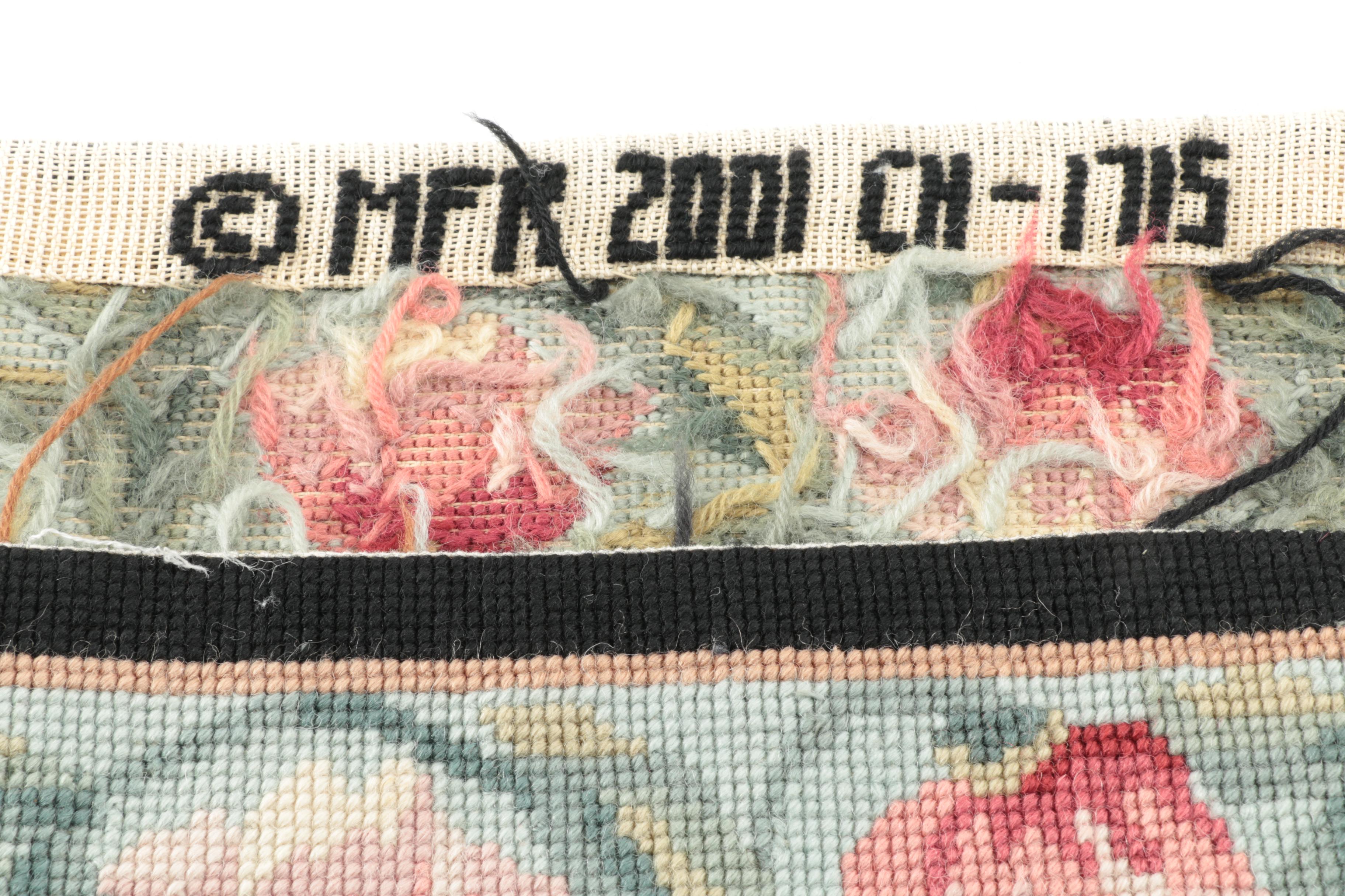 Needlepoint Figural Accent Rug
