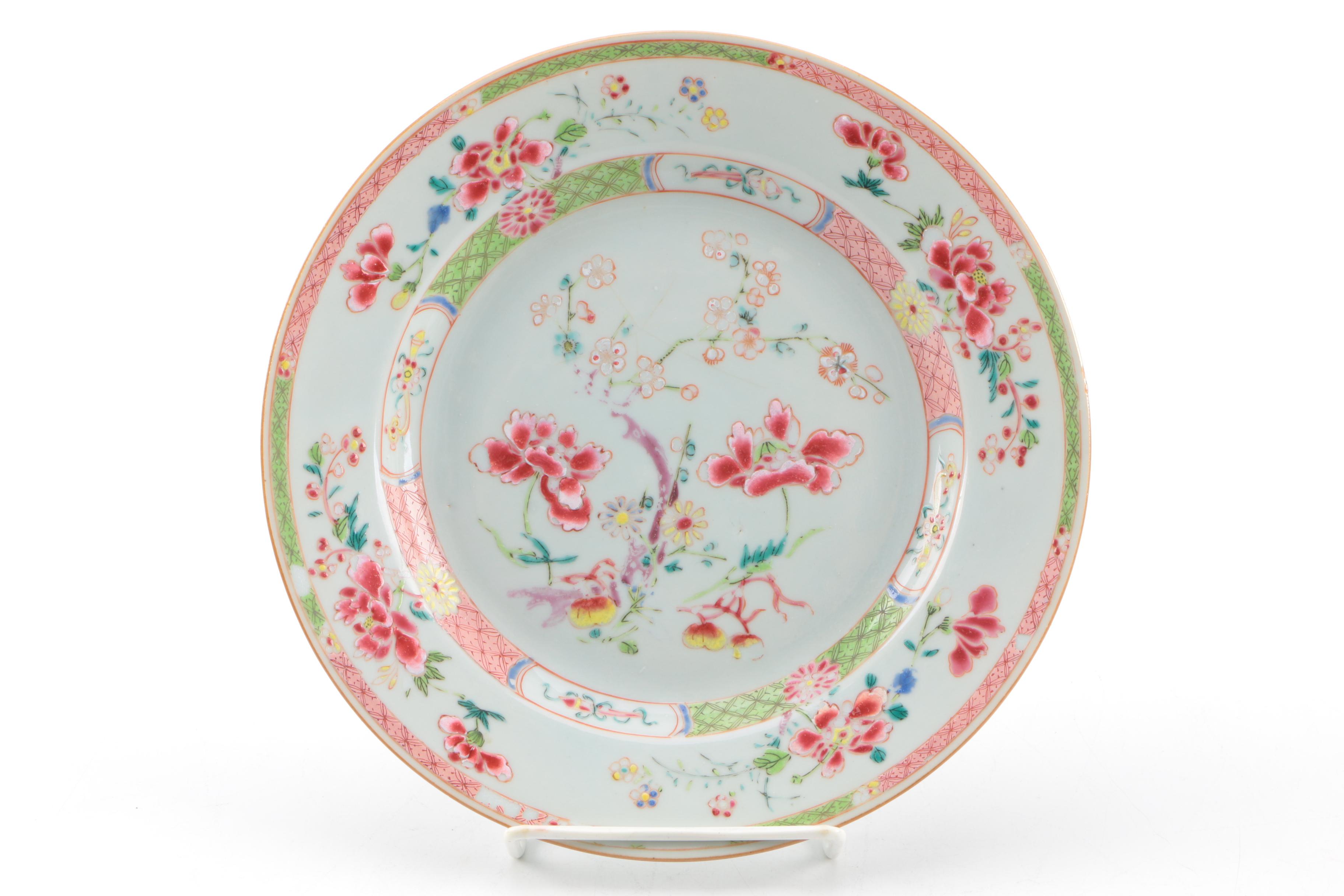 Early 19th Century Antique Chinese Export Hand-Painted Porcelain Tableware