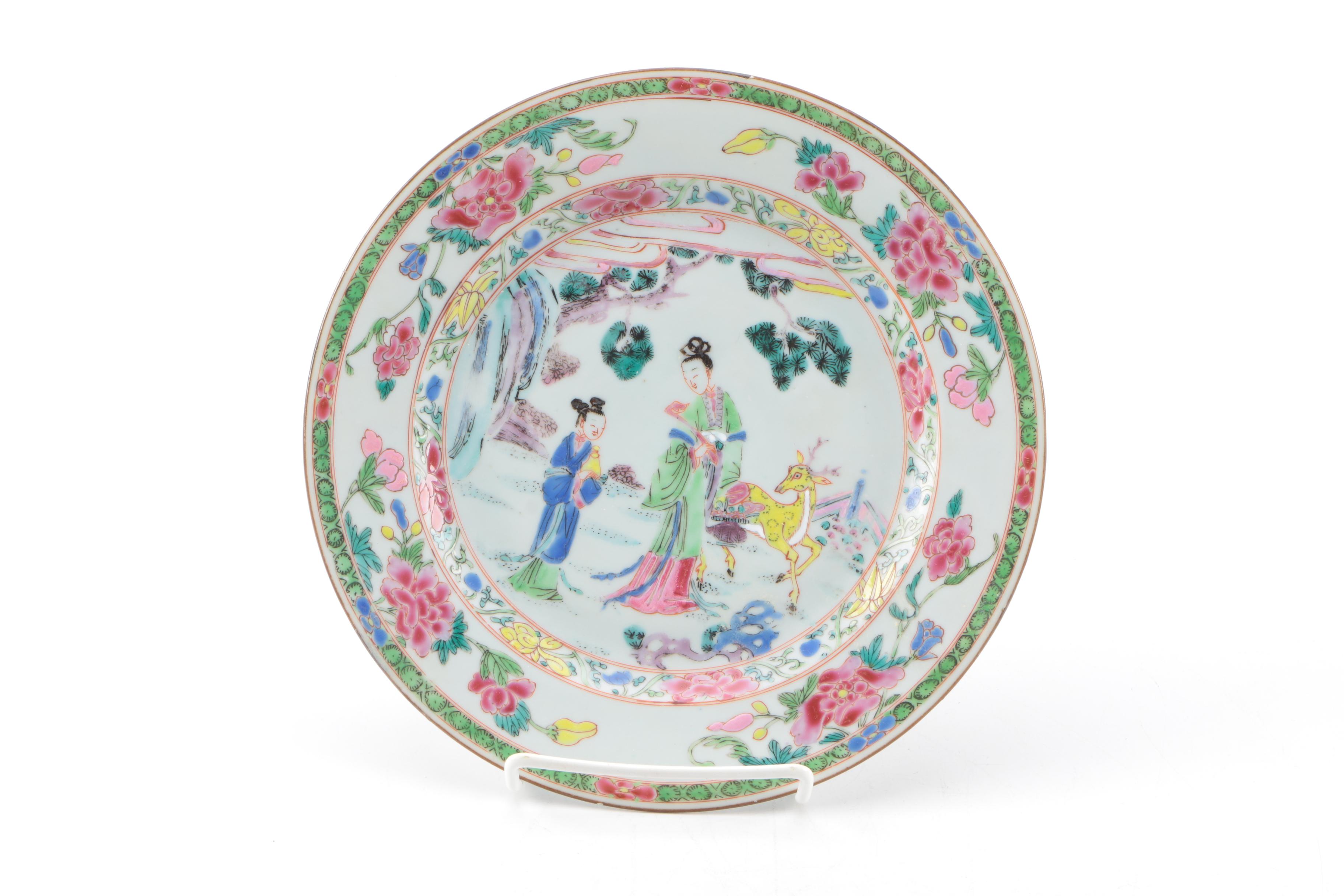 Early 19th Century Antique Chinese Export Hand-Painted Porcelain Tableware