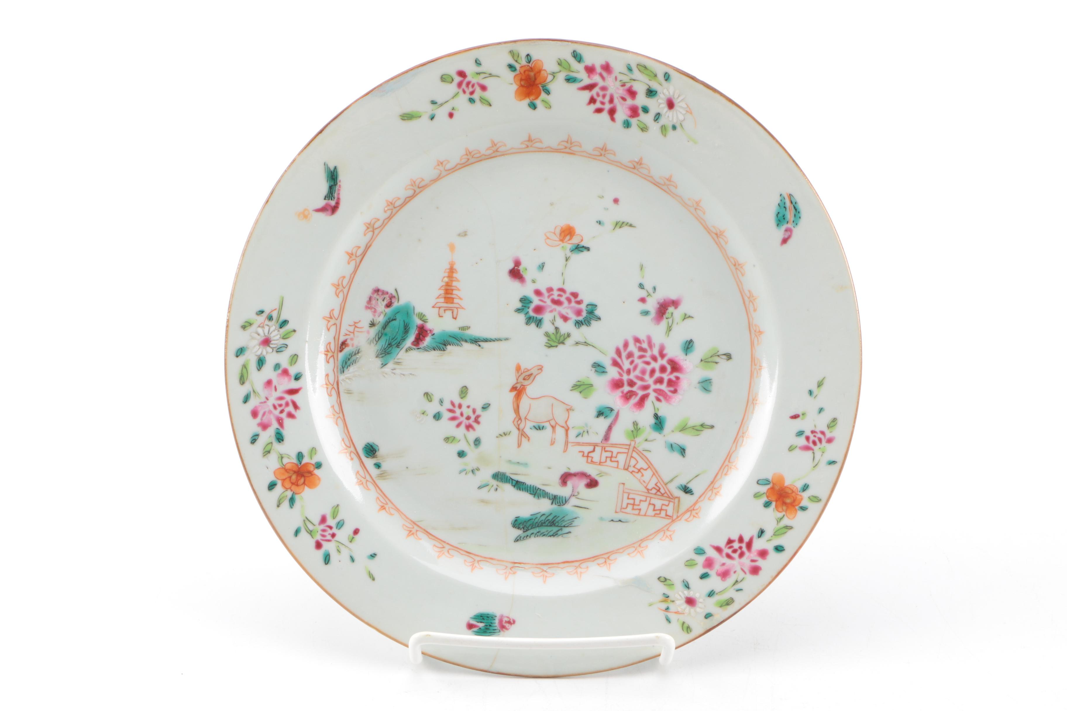 Early 19th Century Antique Chinese Export Hand-Painted Porcelain Tableware