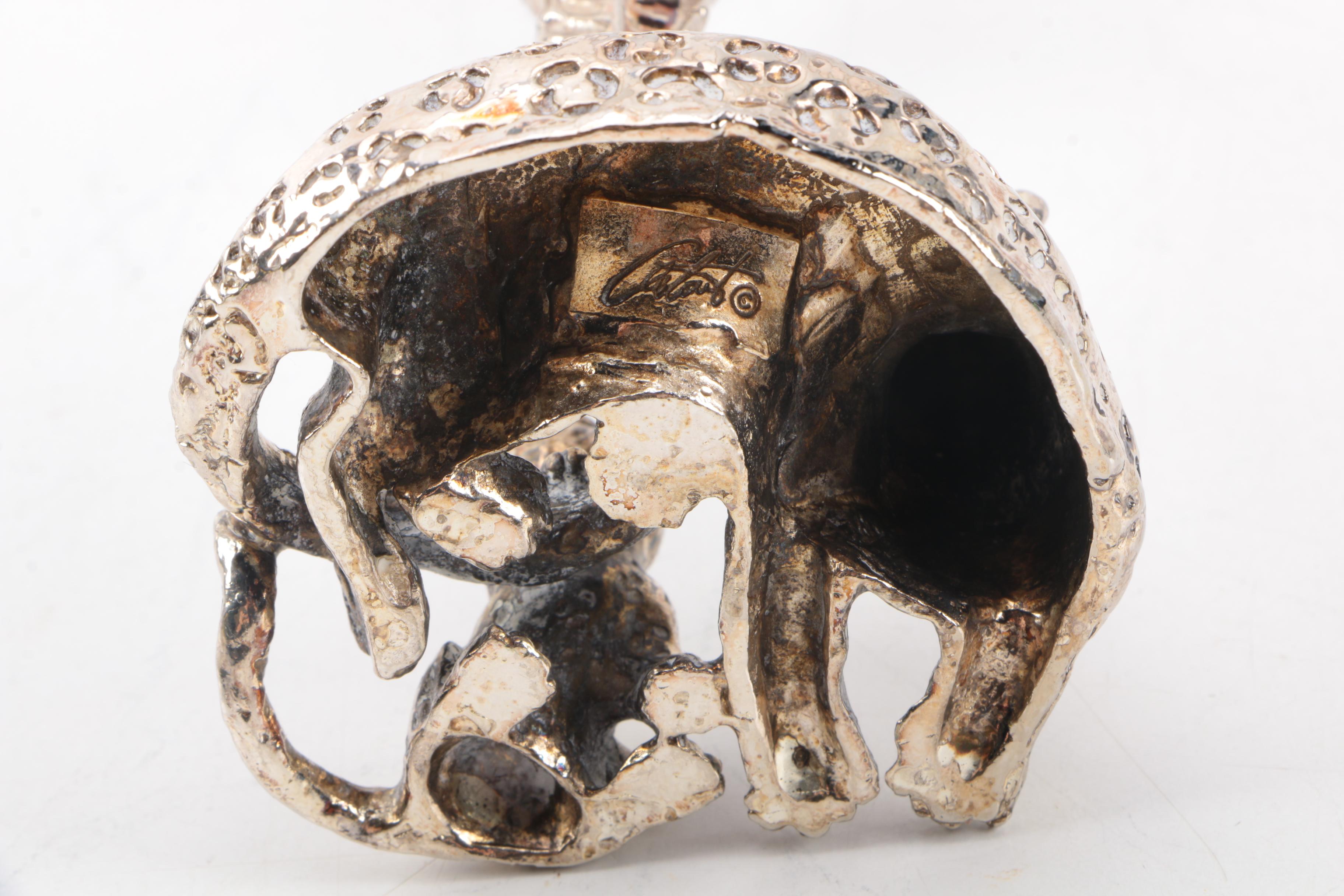 Crystal and Silver Plate Animal Wine Glasses