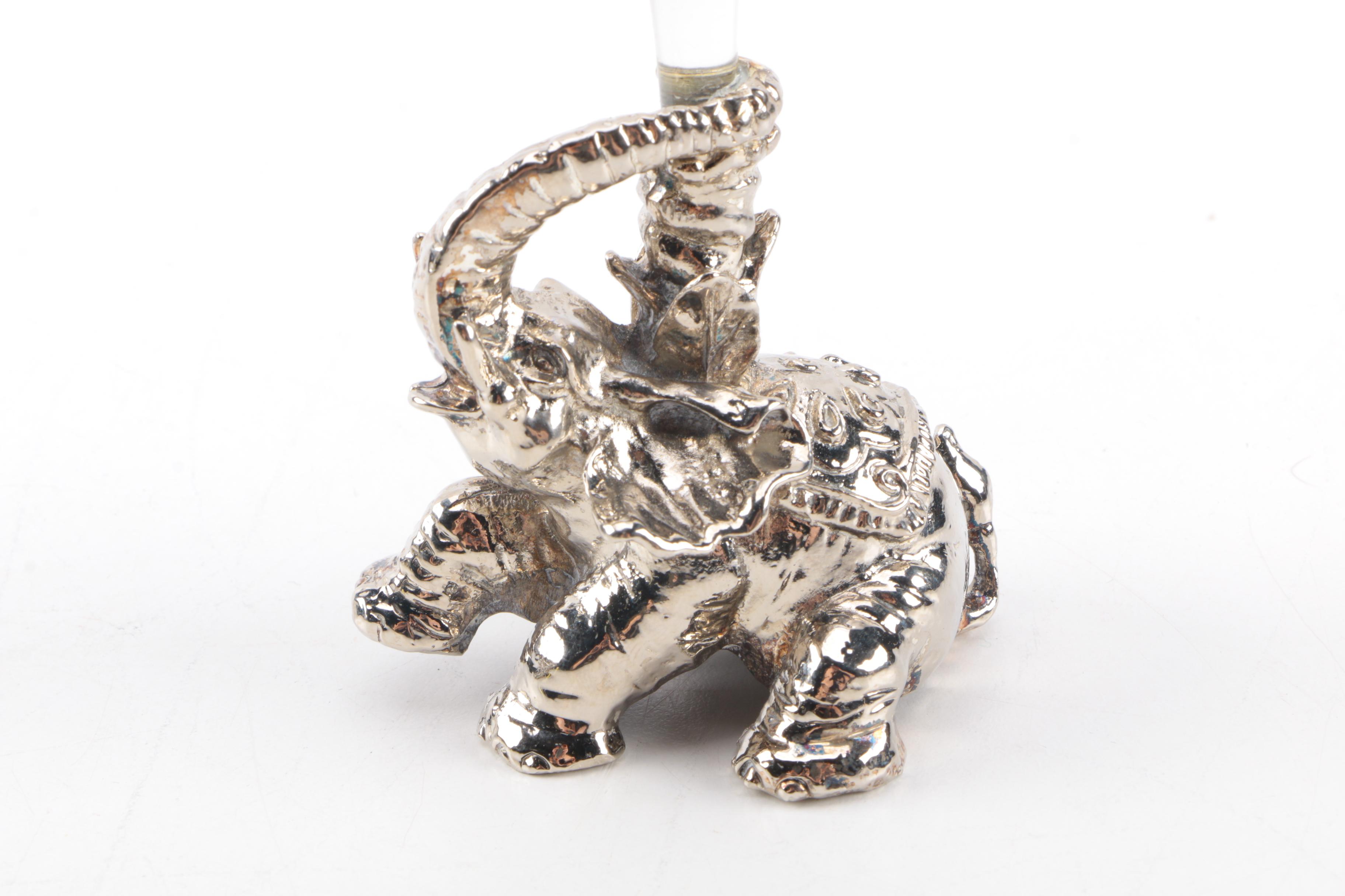 Crystal and Silver Plate Animal Wine Glasses