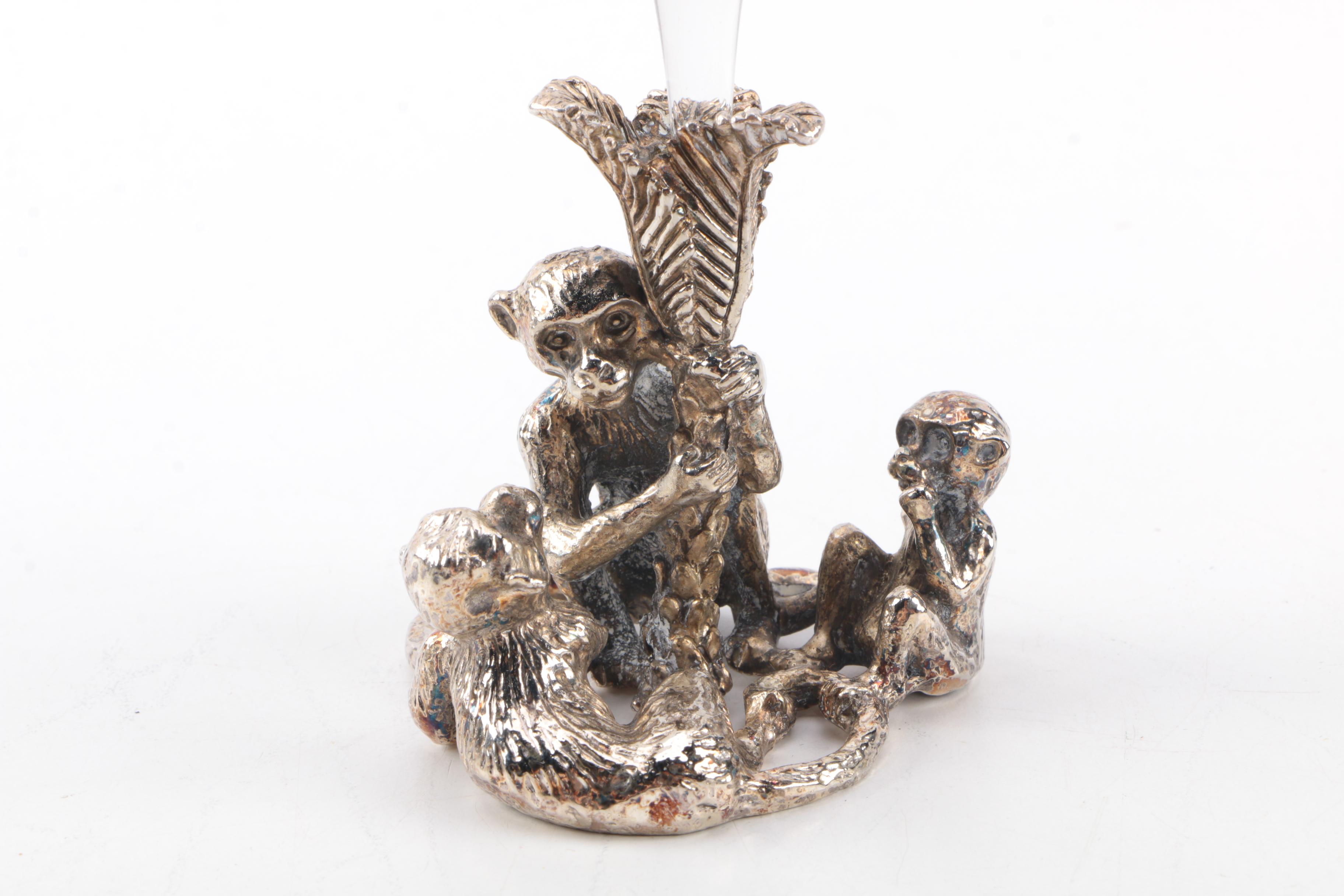 Crystal and Silver Plate Animal Wine Glasses