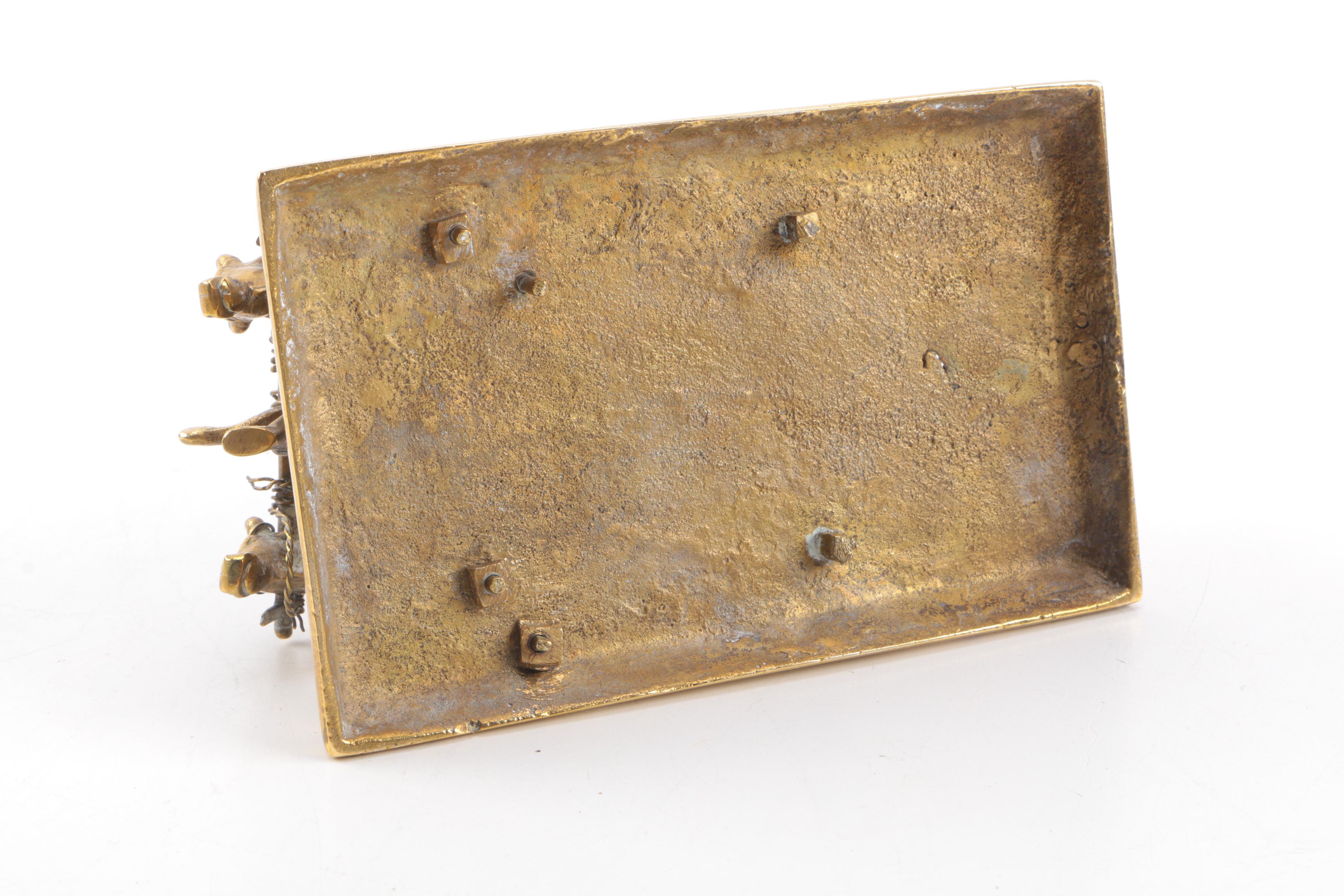 Brass Ox and Cart Figurine