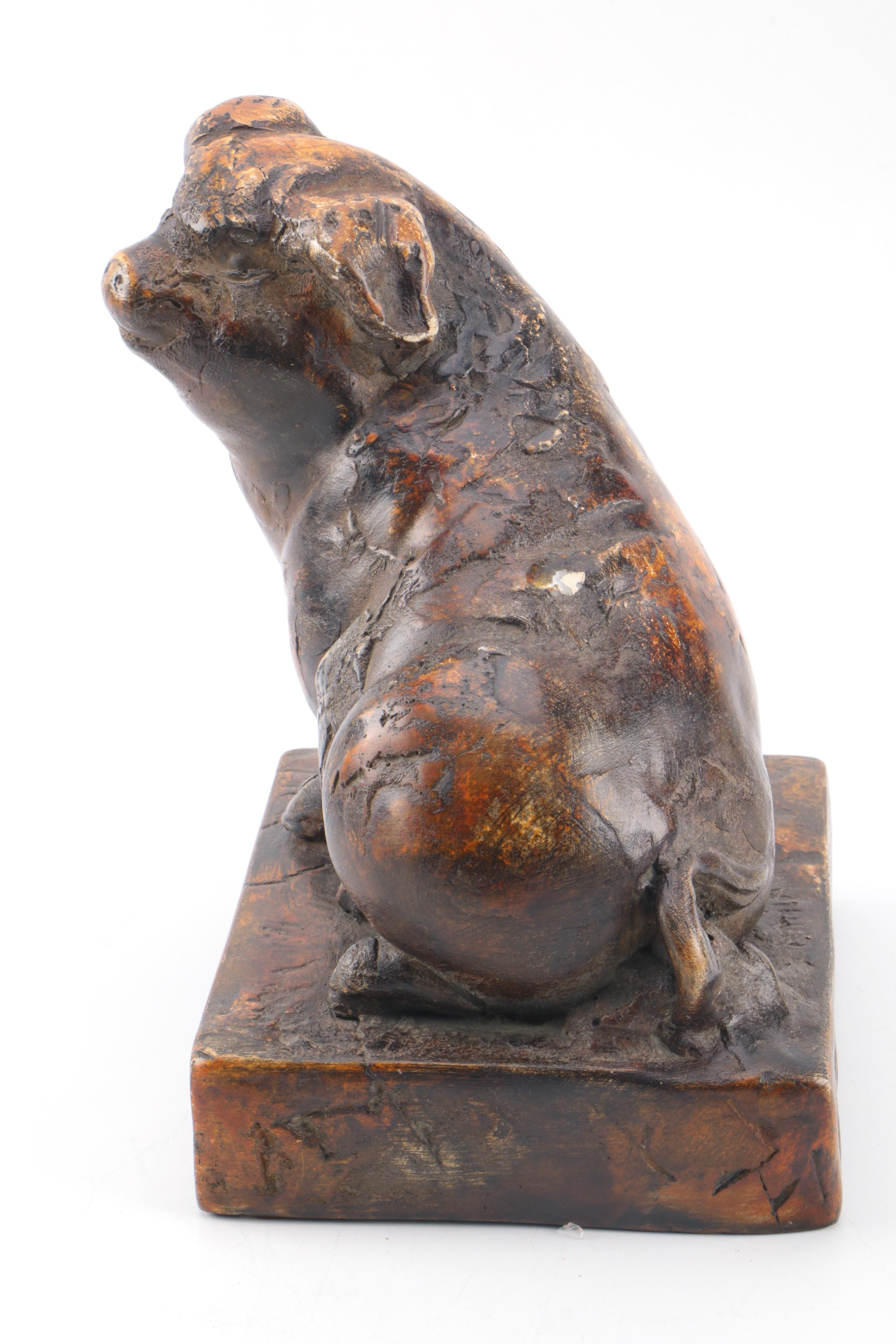 Ceramic Pig Sculpture